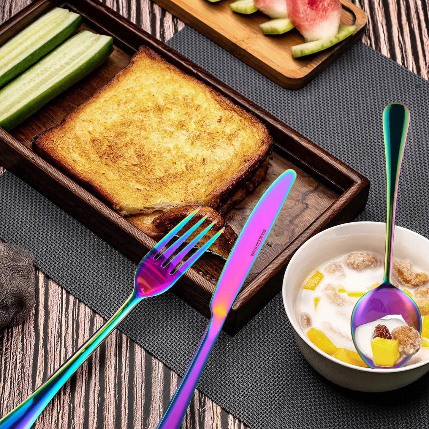 4-Pieces Set: Flatware Stainless Steel Silverware Cutlery Kitchen Set DailySale