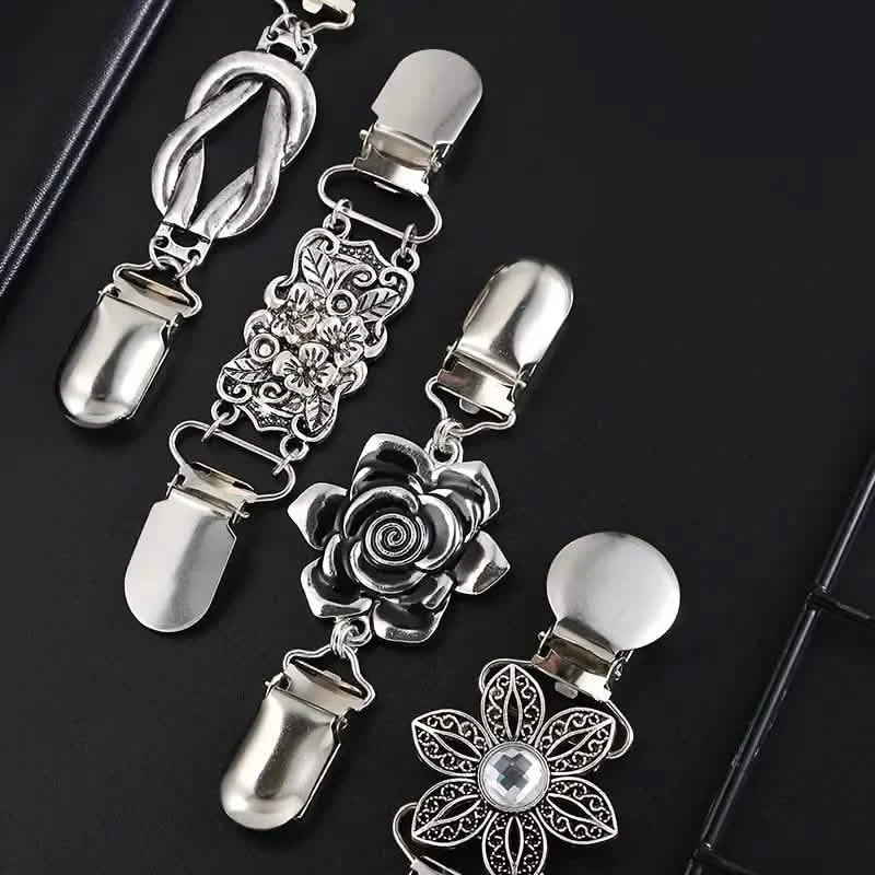 4-Pieces: Vintage Sweater Shawl Clips Retro Cardigan Collar Clips DailySale