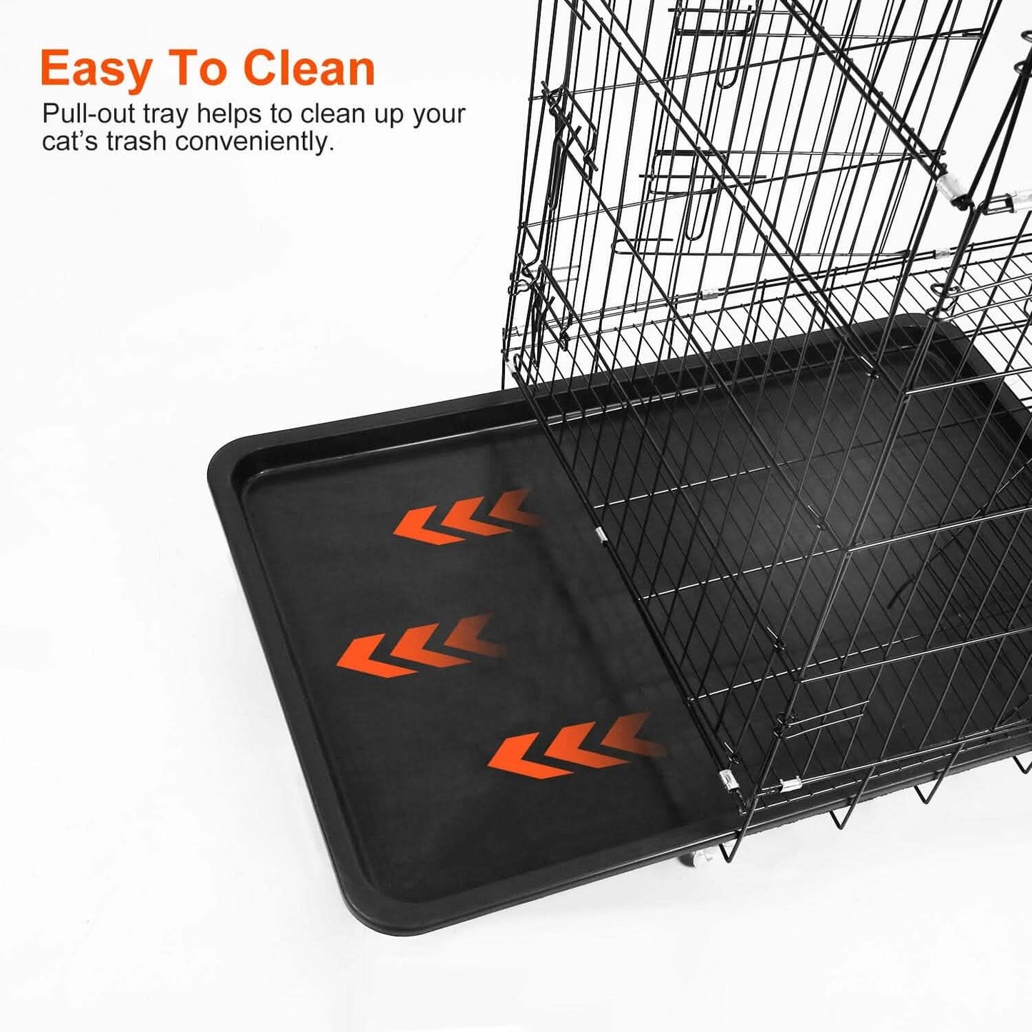 4-Tier Cat Cage with 360° Lockable Wheels, 3 Doors, 3 Ladders and 1 Hammock DailySale