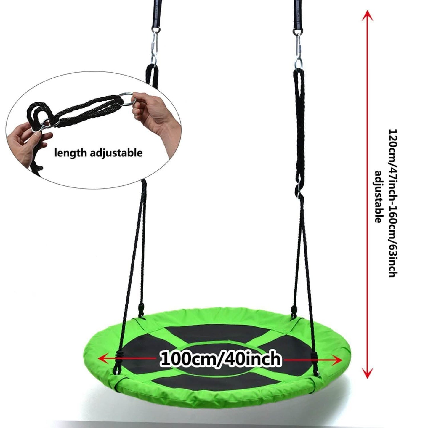 40" Flying Saucer Tree Swing Chair Kids Round Hanging Rope Seat DailySale