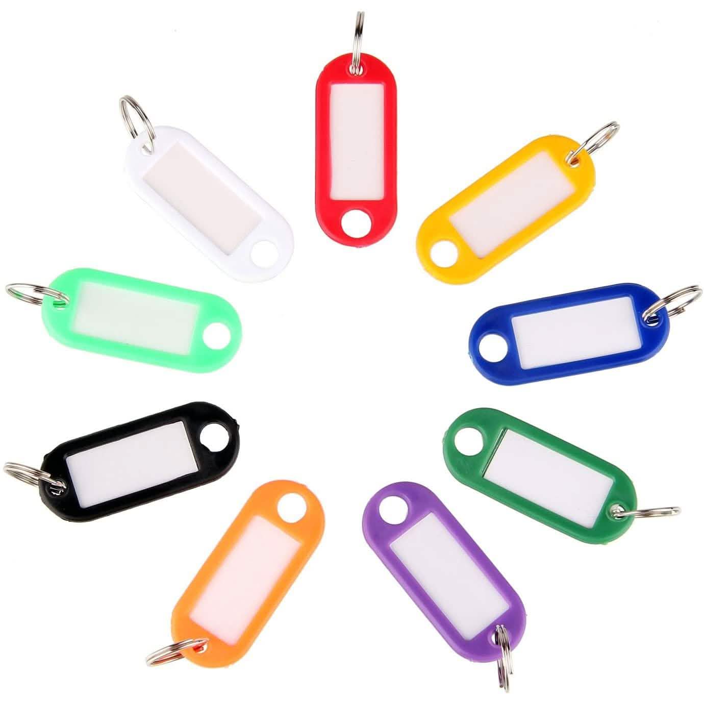 40-Pack: Uniclife Tough Plastic Key Tags with Split Ring Label Window DailySale