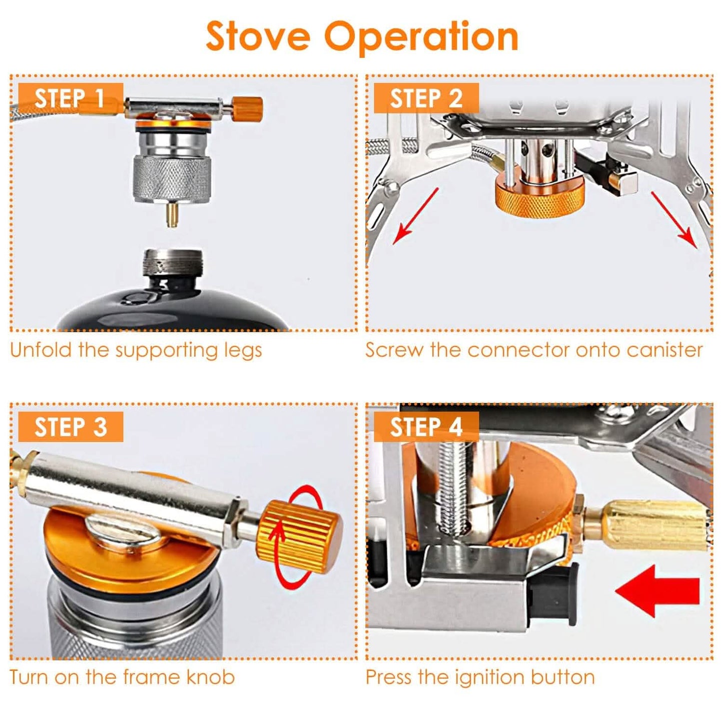 4000W Portable Camping Stove Foldable Powerful Gas Stove Backpacking Burner DailySale