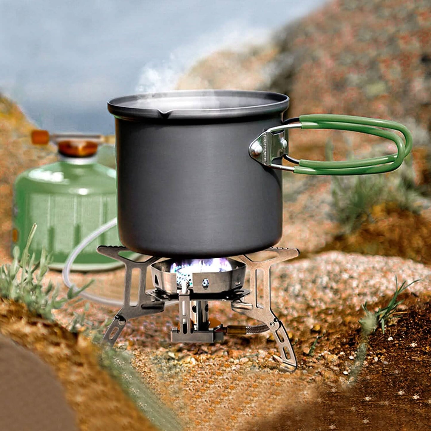 4000W Portable Camping Stove Foldable Powerful Gas Stove Backpacking Burner DailySale