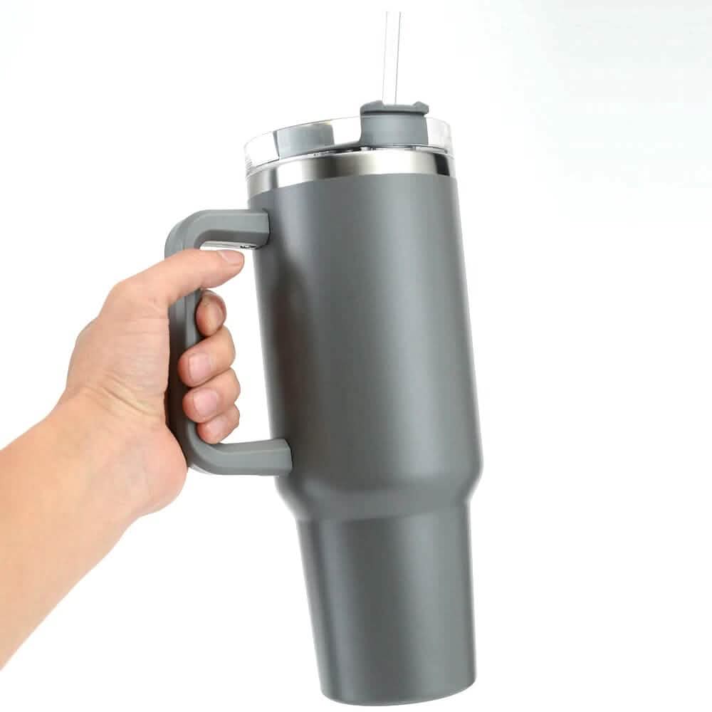 40oz Reusable Vacuum Tumbler with Insulated Double Wall and Cup Handle DailySale