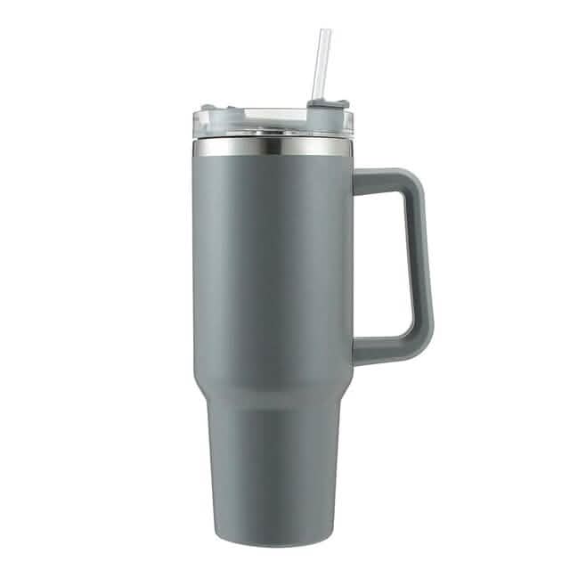 40oz Reusable Vacuum Tumbler with Insulated Double Wall and Cup Handle DailySale