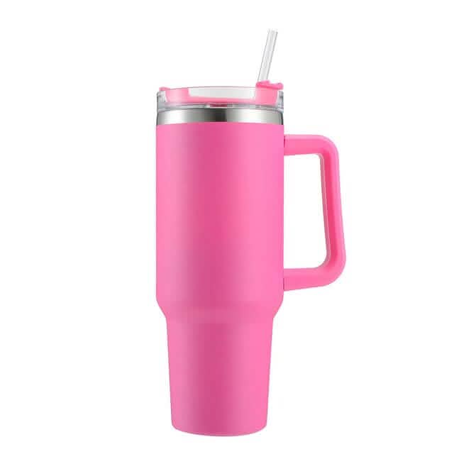 40oz Reusable Vacuum Tumbler with Insulated Double Wall and Cup Handle DailySale