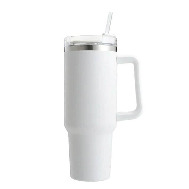 40oz Reusable Vacuum Tumbler with Insulated Double Wall and Cup Handle DailySale