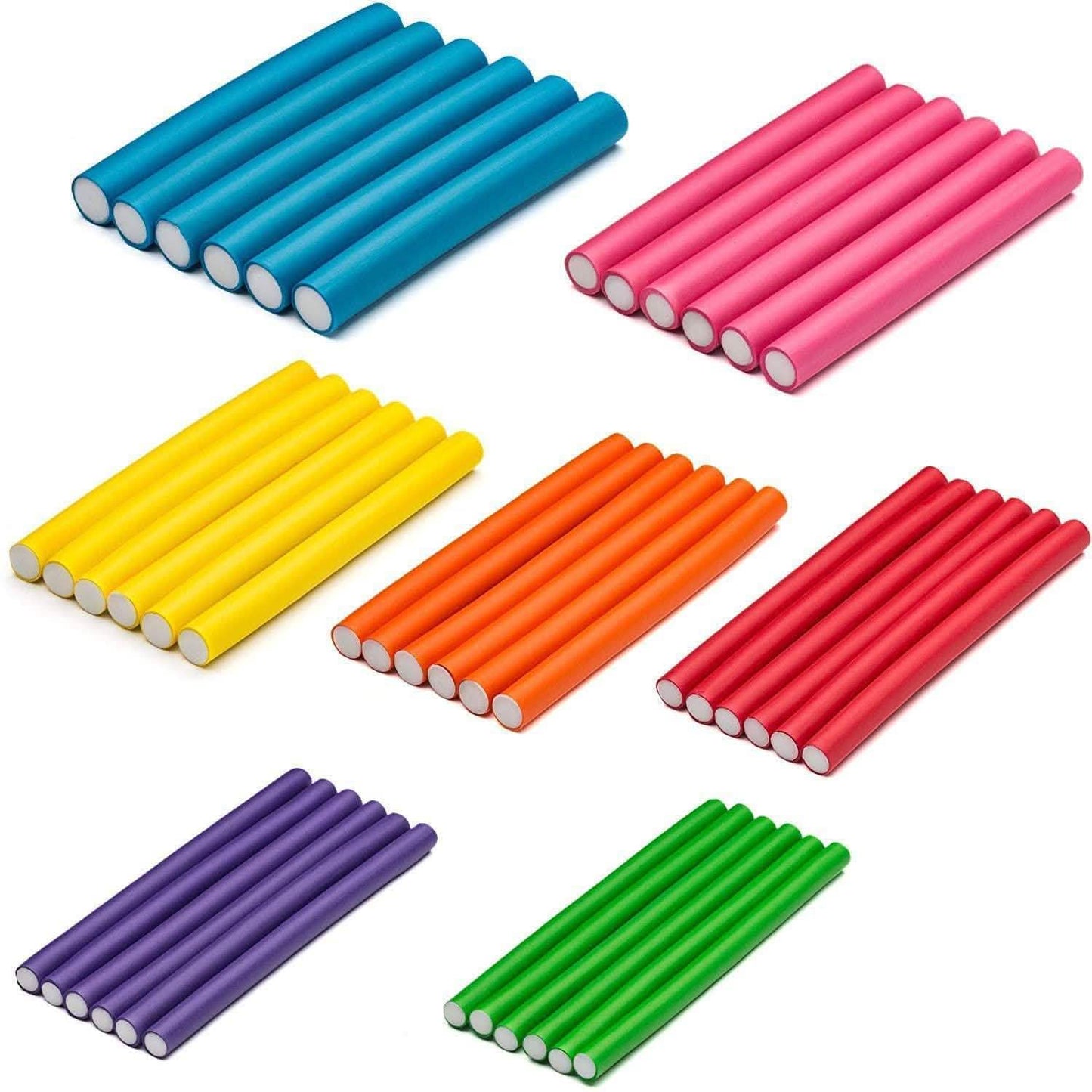 42-Pack: Tifara 7" Flexible Hair Rollers DailySale
