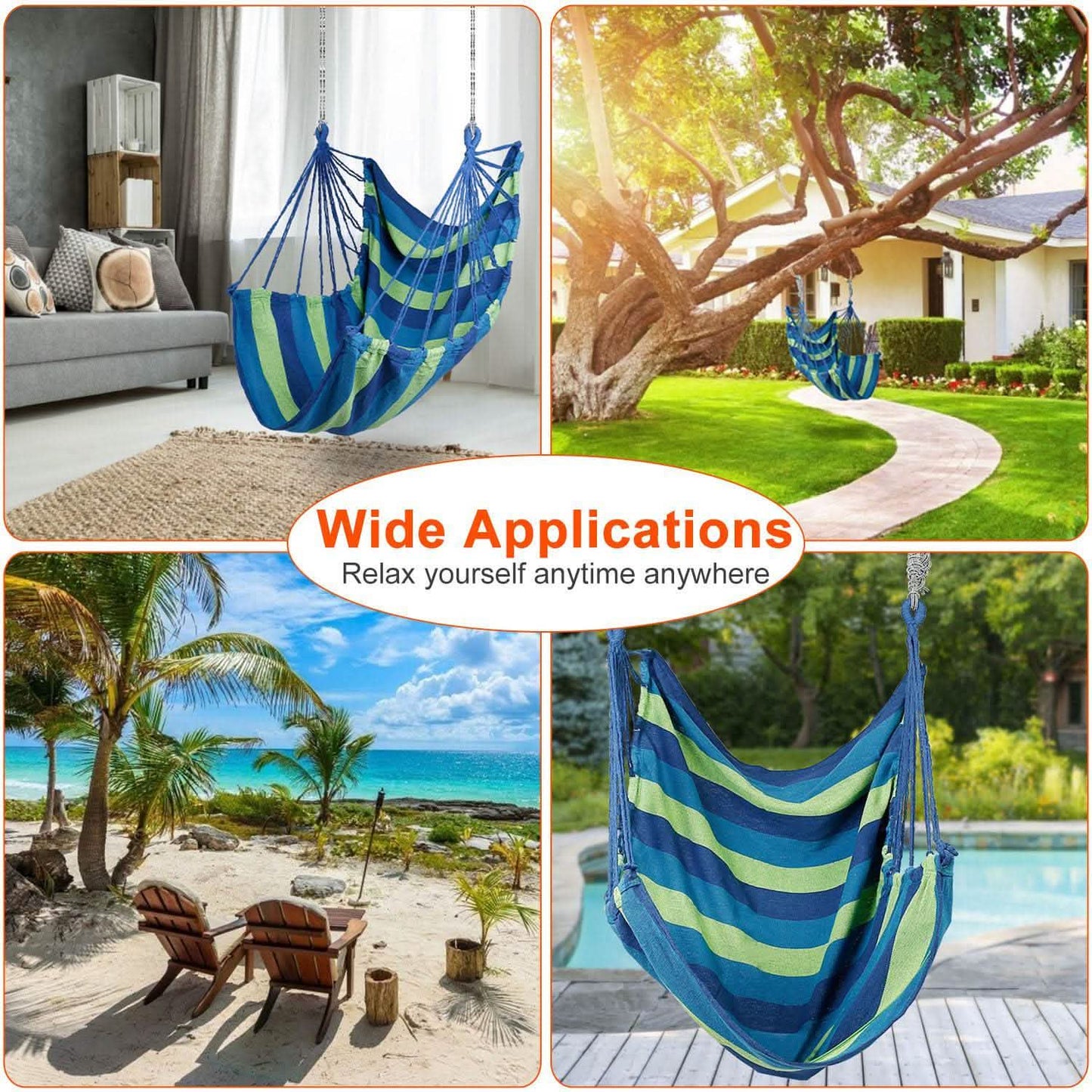 440lbs Hanging Hammock with 2 Pillows DailySale