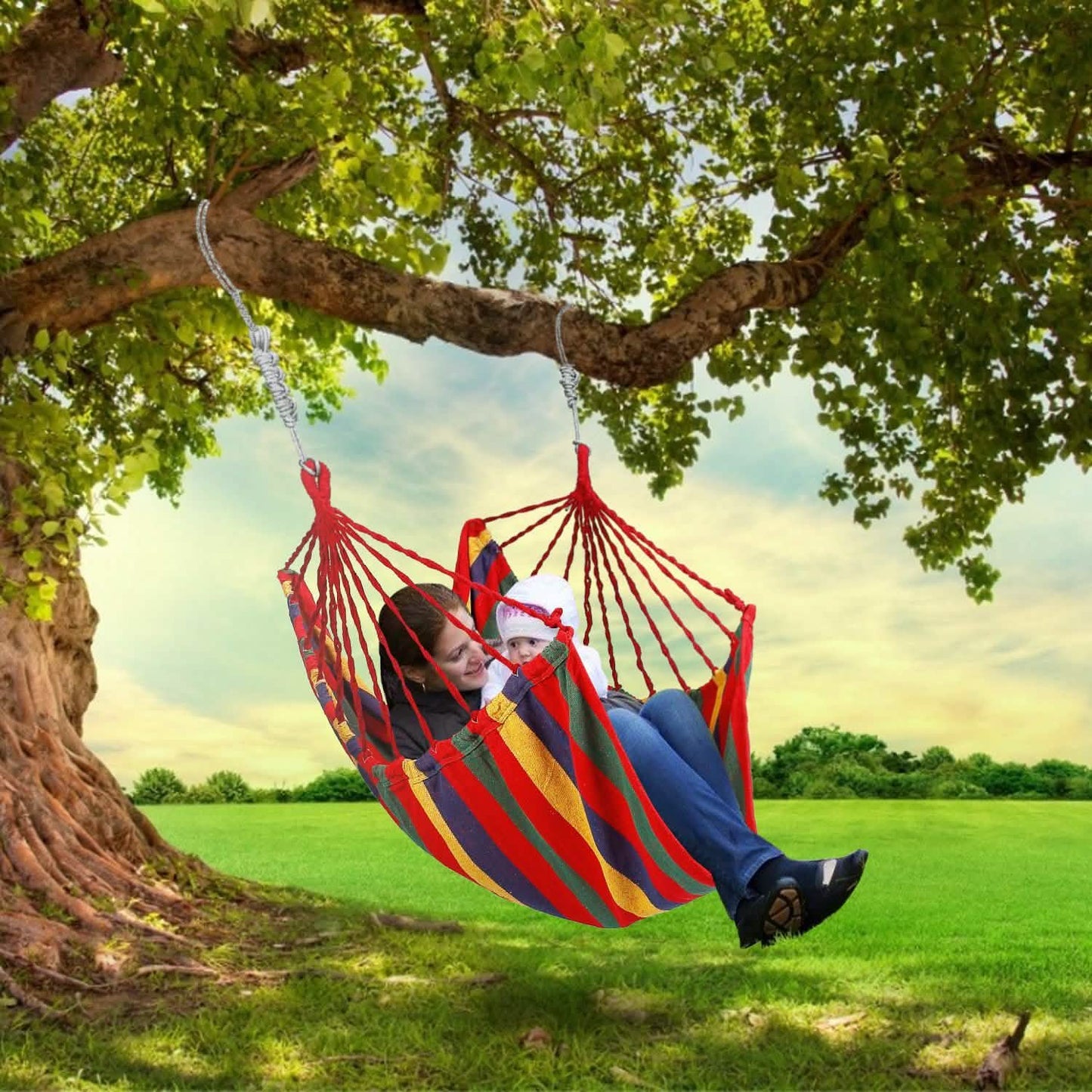 440lbs Hanging Hammock with 2 Pillows DailySale