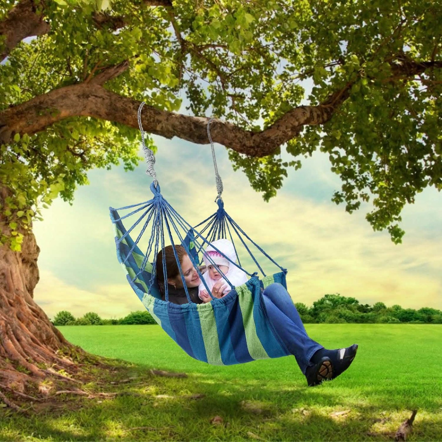 440lbs Hanging Hammock with 2 Pillows DailySale