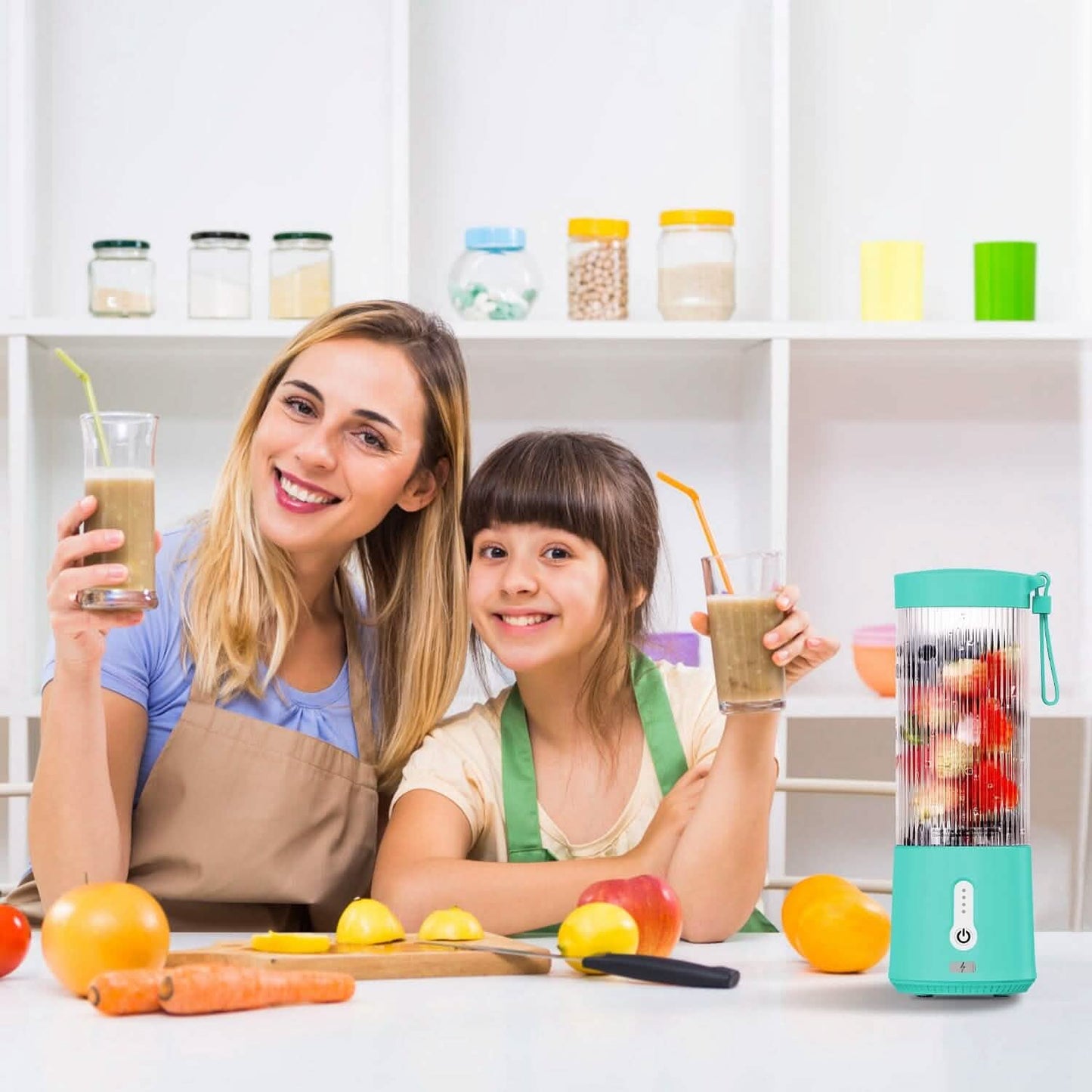 450ml Rechargeable Fruit Blender with 6 Blades DailySale