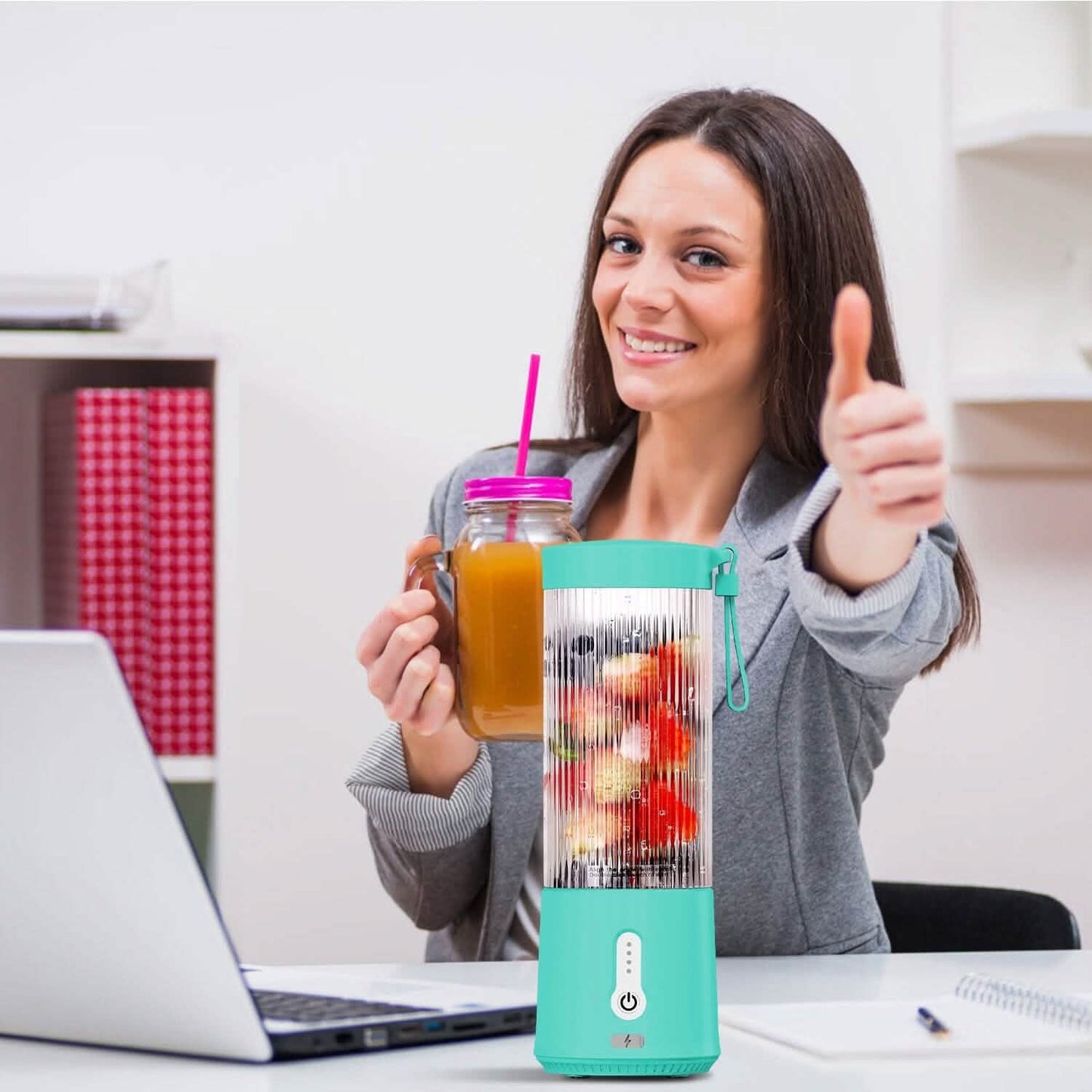 450ml Rechargeable Fruit Blender with 6 Blades DailySale