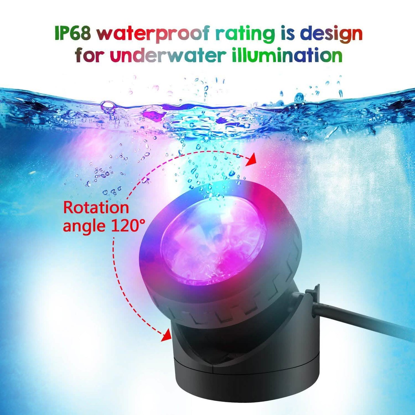 48 LED Waterproof Underwater Spotlight Lights Submersible Lamp DailySale