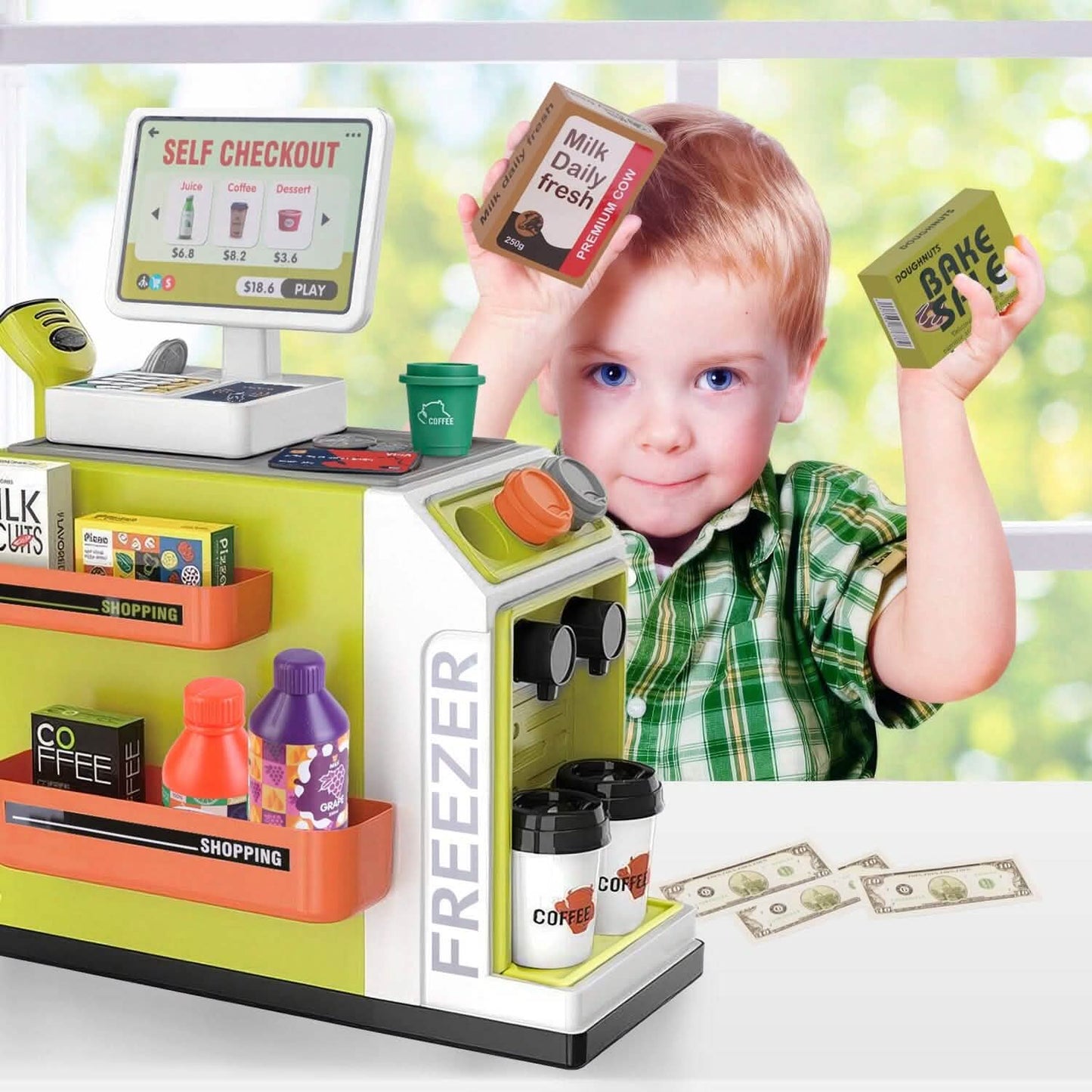 48-Piece: Pretend Cash Register Play Toy Set DailySale