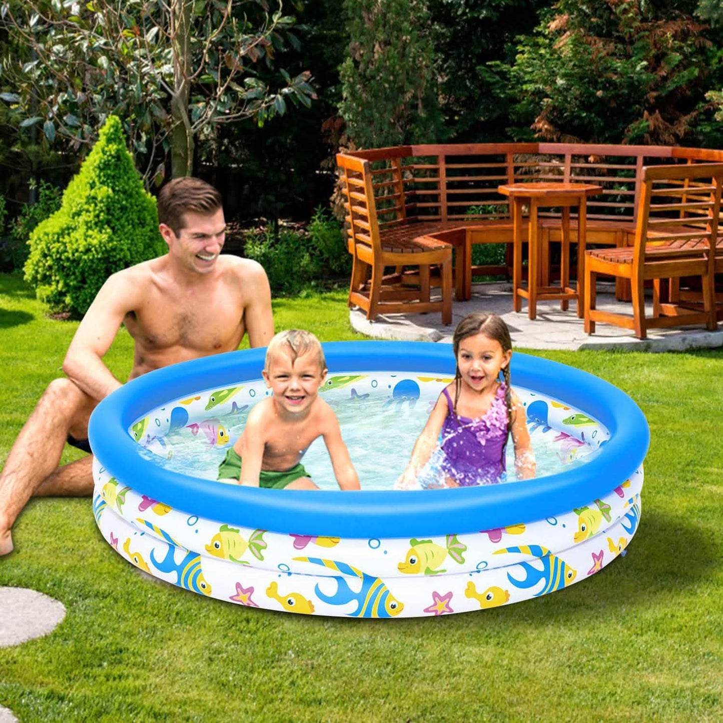 48 x 10 Inflatable Swimming Pool with 3 Velvets Water Drain Plug DailySale