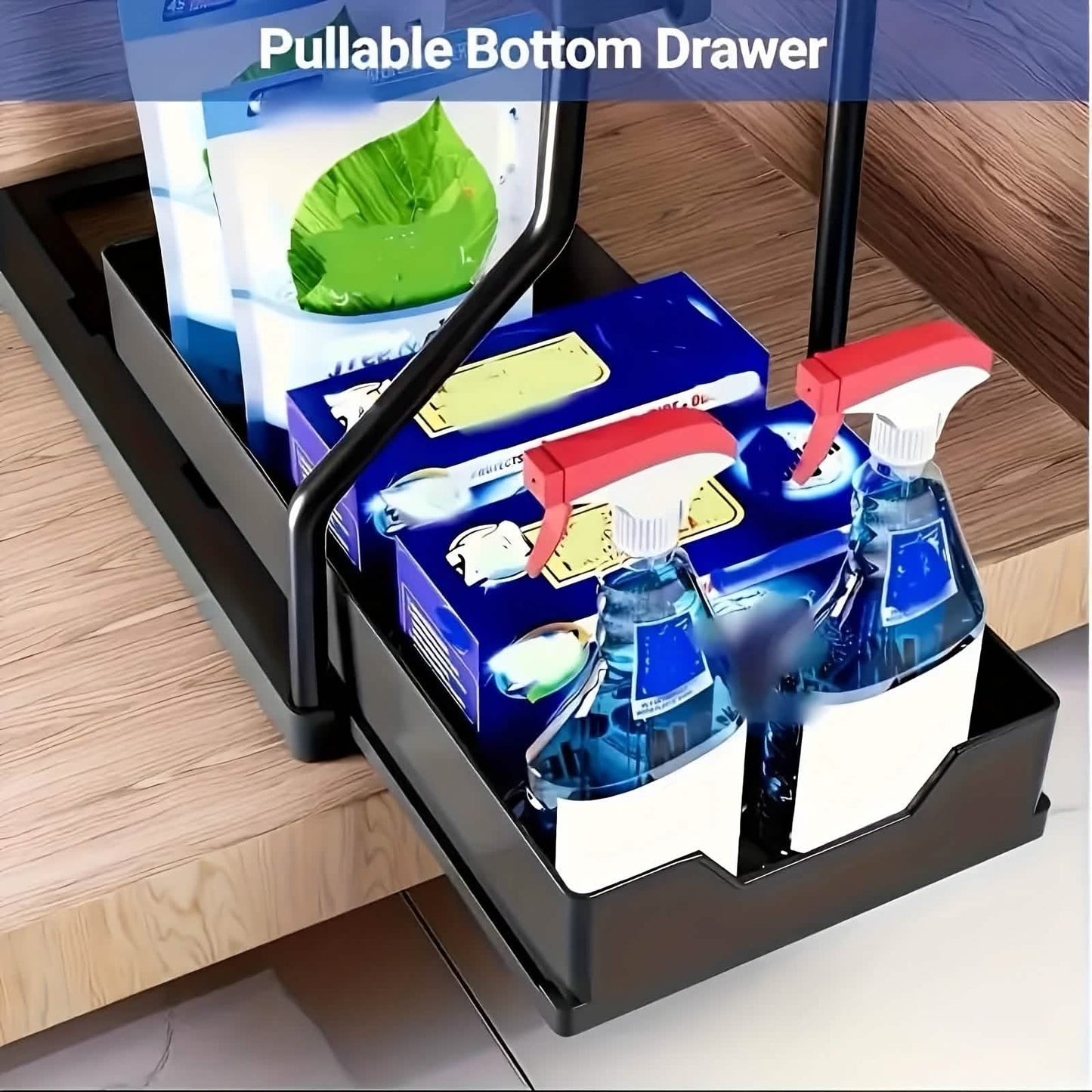 2-Piece Under Sink Organizer with Sliding Shelves – Multi-Purpose Storage Rack DailySale