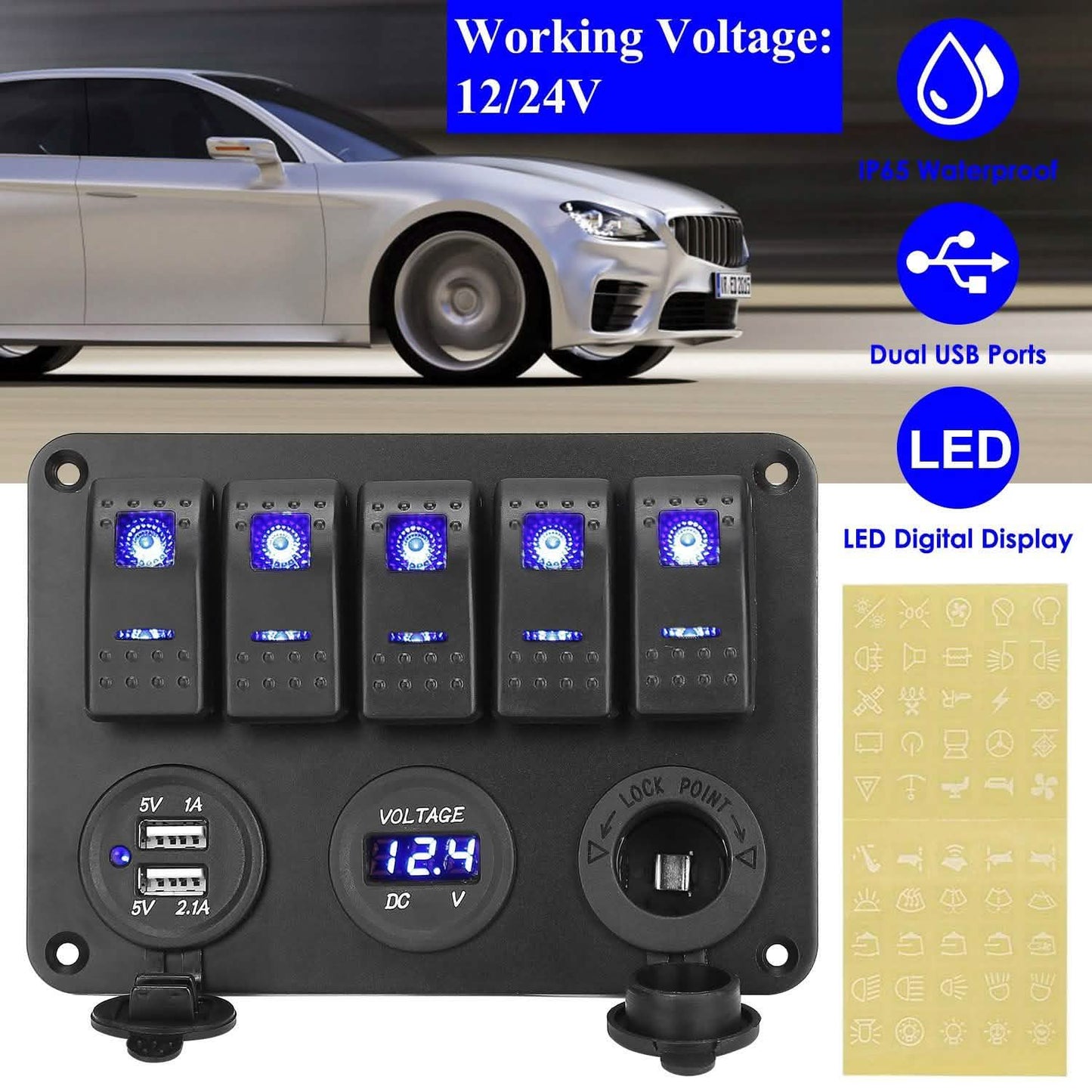 5 Gang Marine Panel Switch DailySale