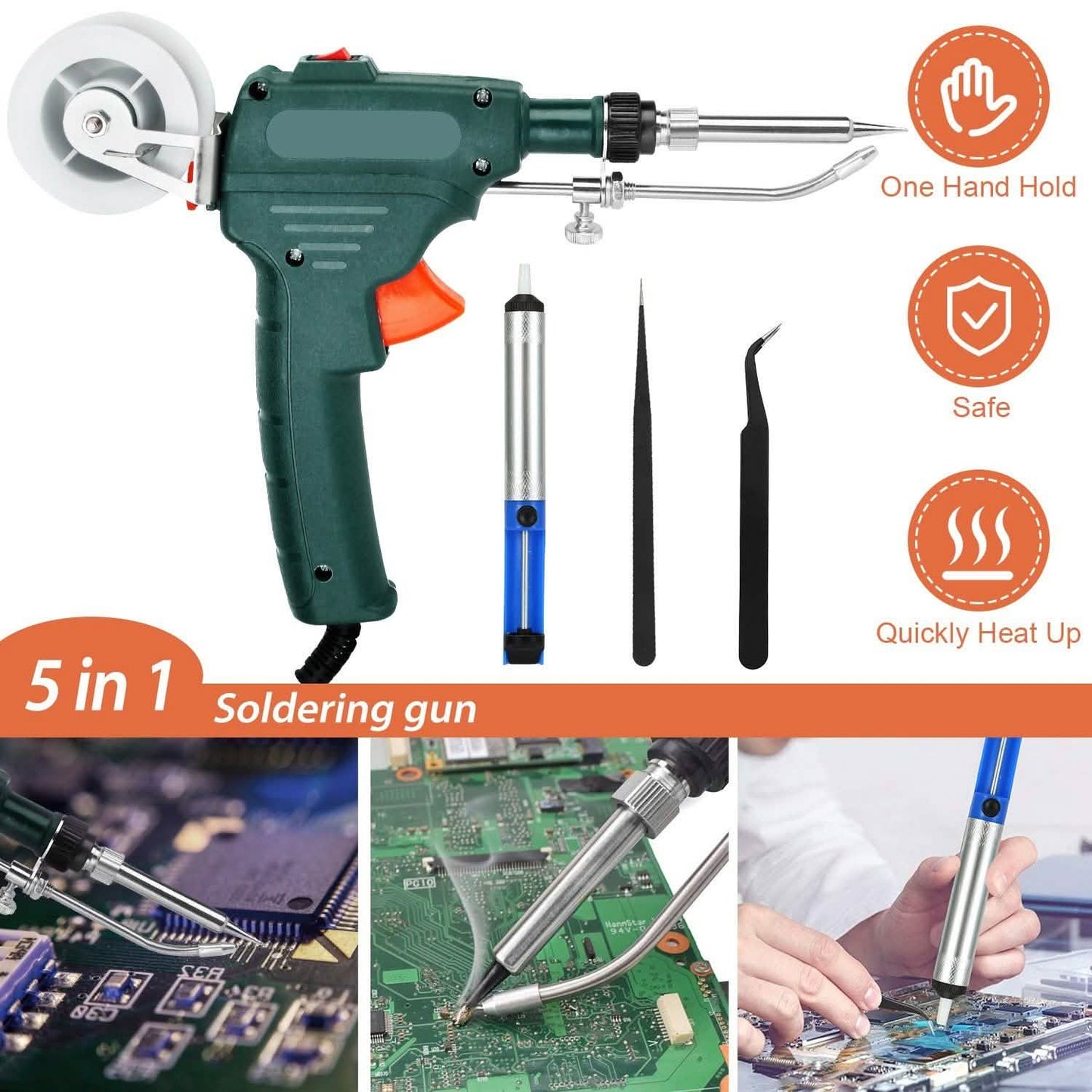 5-in-1 Automatic Hand-Held Soldering Iron Gun Kit DailySale