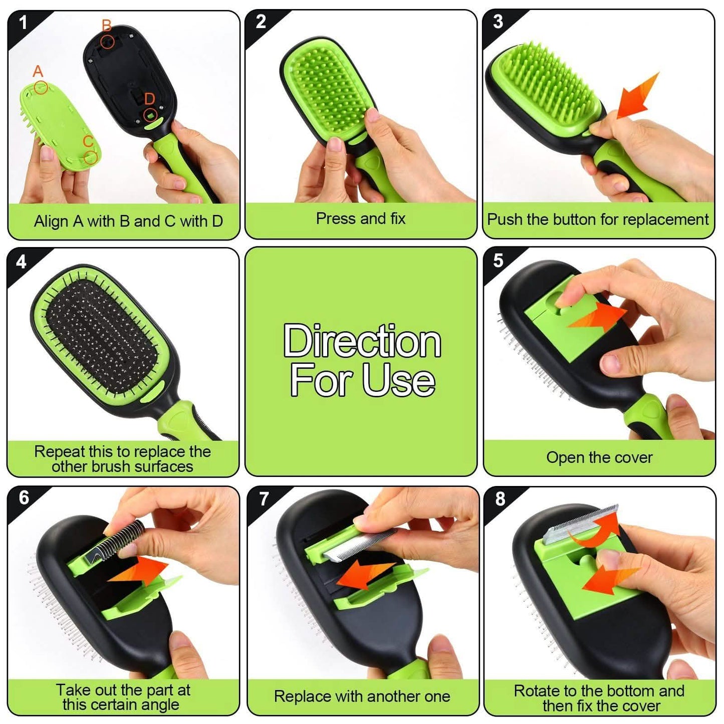 5-in-1 Pet Brush Set Pet Grooming Shedding Massage Combs DailySale