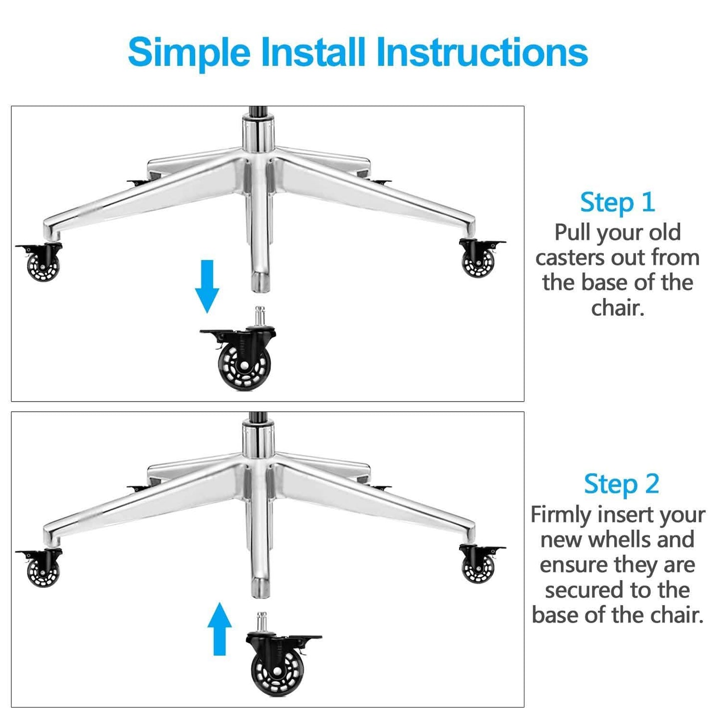 5-Pack: Replacement Office Chair Casters DailySale