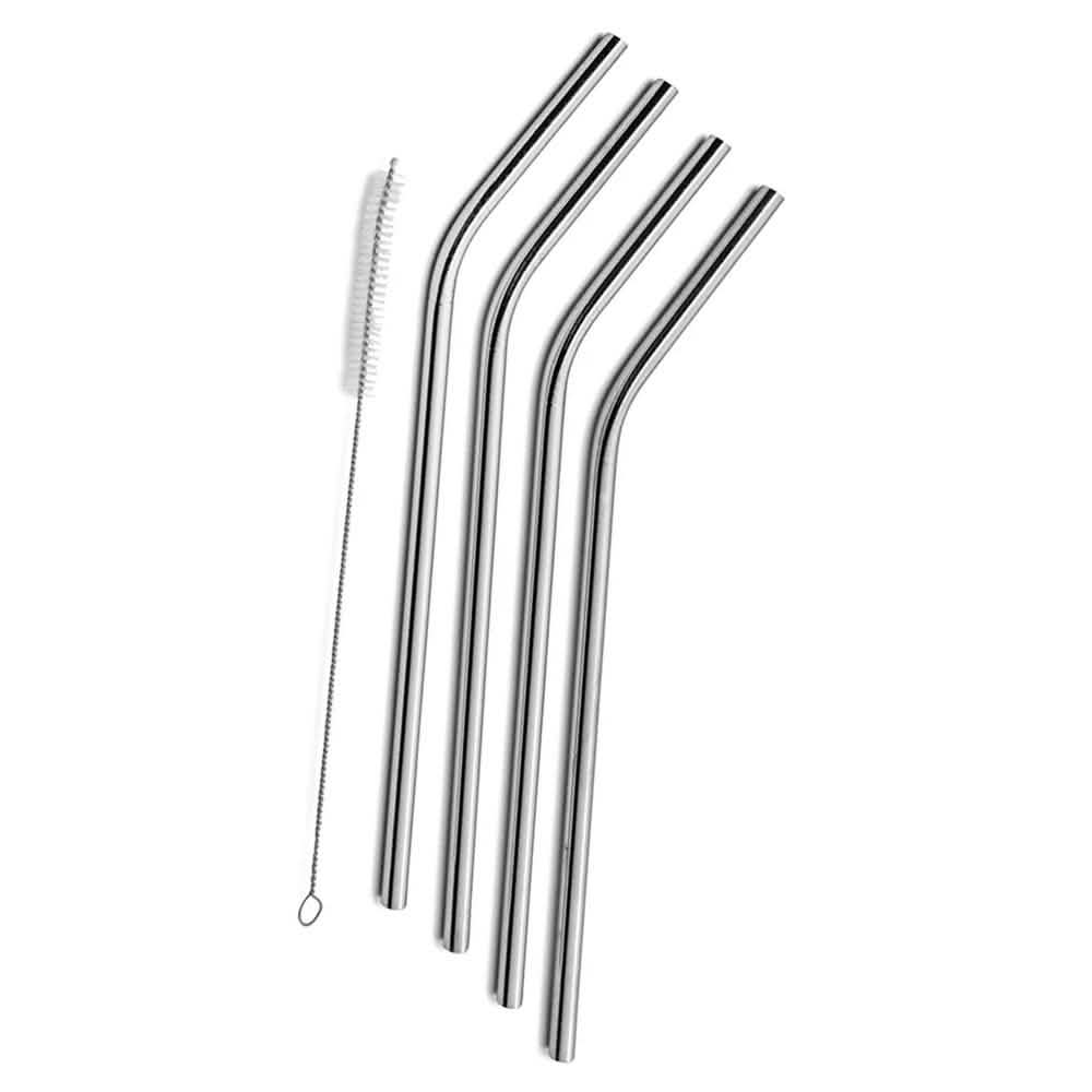 5-Pack: Stainless Steel Bend Or Straight Drinking Straws DailySale