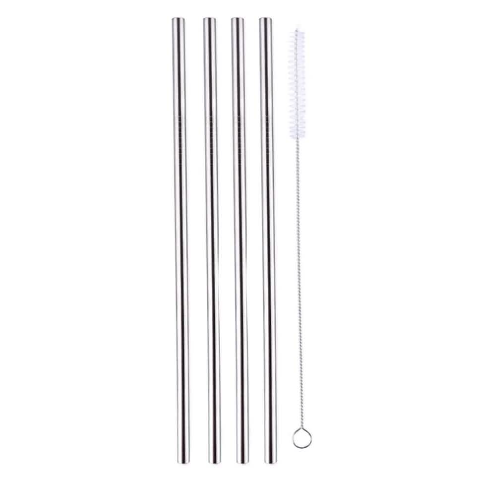 5-Pack: Stainless Steel Bend Or Straight Drinking Straws DailySale