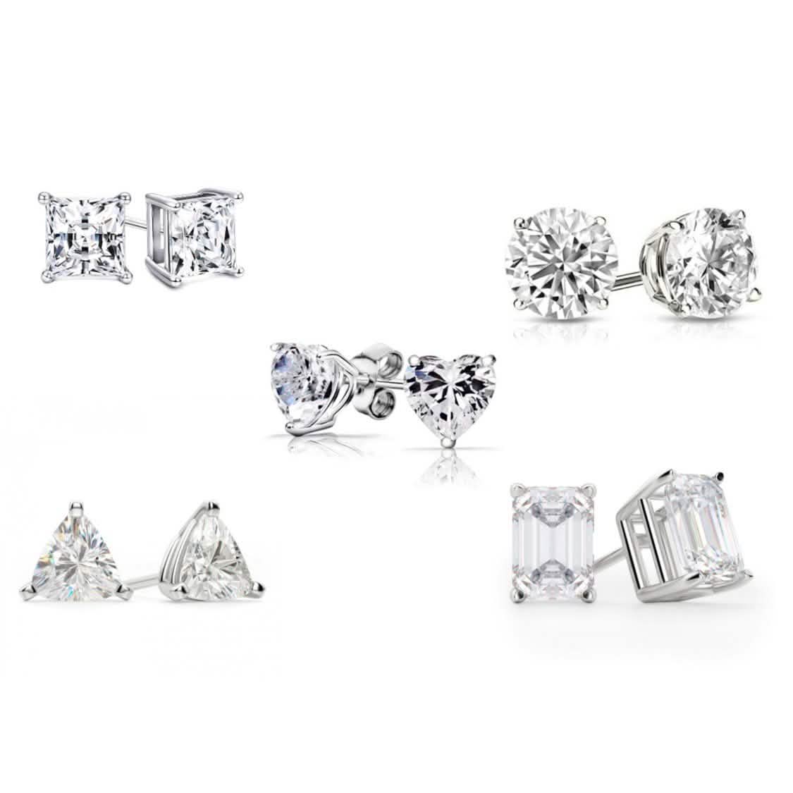5-Pack: Swarovski Crystal Sterling Silver Stud Earrings For Women DailySale