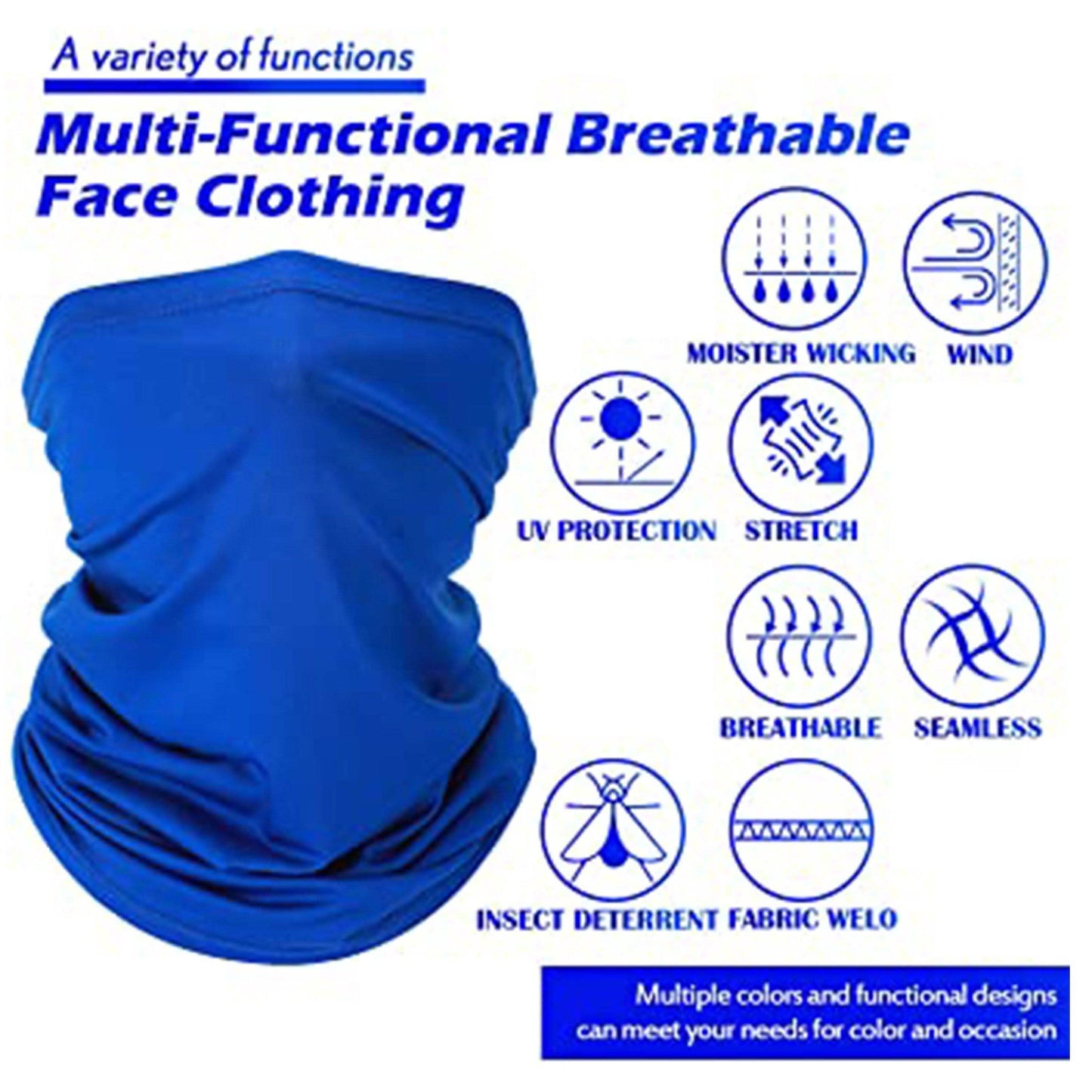 5-Pack: Unisex Moisture Wicking Gaiter Face Neck Scarf Bandanna DailySale