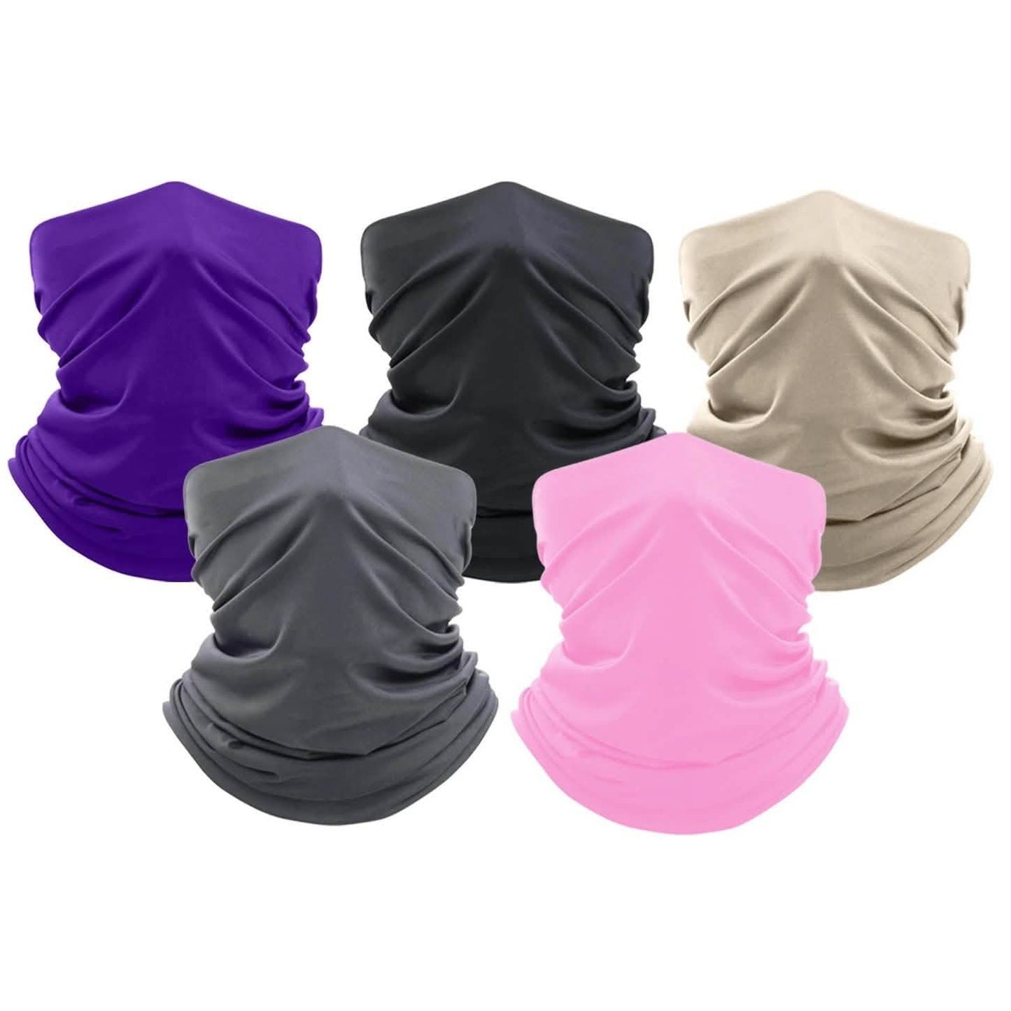 5-Pack: Washable And Reusable Face Mask Bandana and Neck Gaiter DailySale