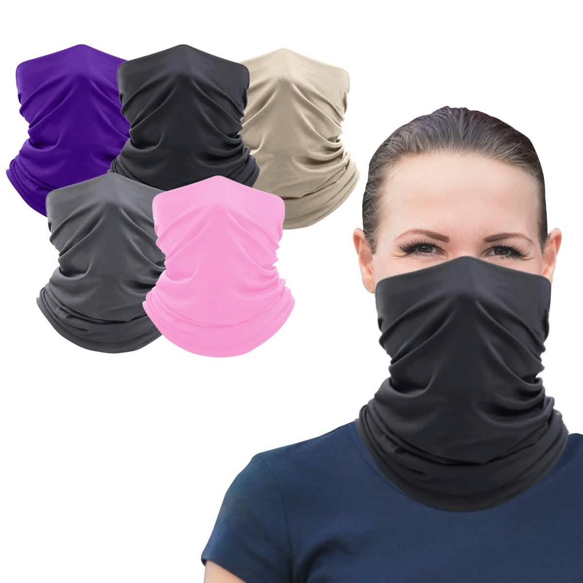 5-Pack: Washable And Reusable Face Mask Bandana and Neck Gaiter DailySale