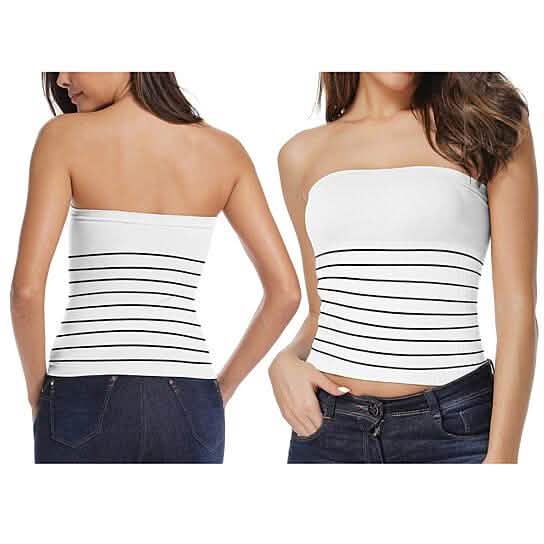 5-Pack: Women's Seamless Long Length Bandeau Bra Tops Tube Tops DailySale