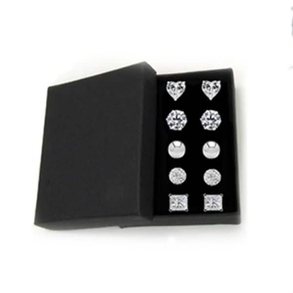 5-Pair Set: Sterling Silver Crystal Stud Set Made with Swarovski Elements DailySale