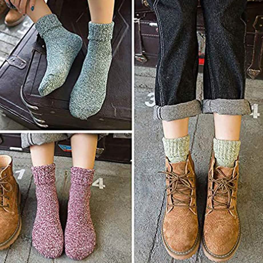 5-Pair: Women's Winter Socks Gift Box Free Size Thick Wool Soft Warm Casual Socks DailySale
