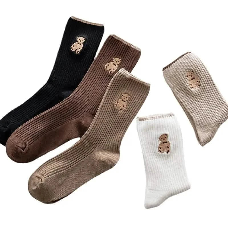 5-Pairs: Bear Embroidery Low Cut Ankle Socks DailySale