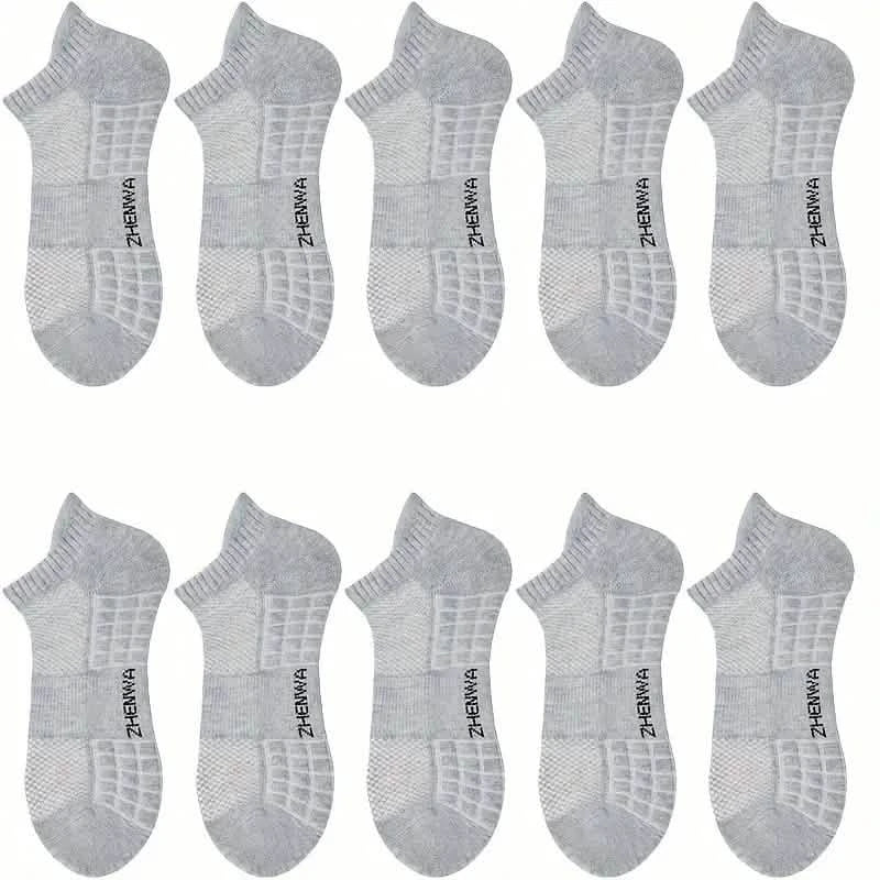 5-Pairs: Casual Ankle Boat Socks With Towel Bottom DailySale