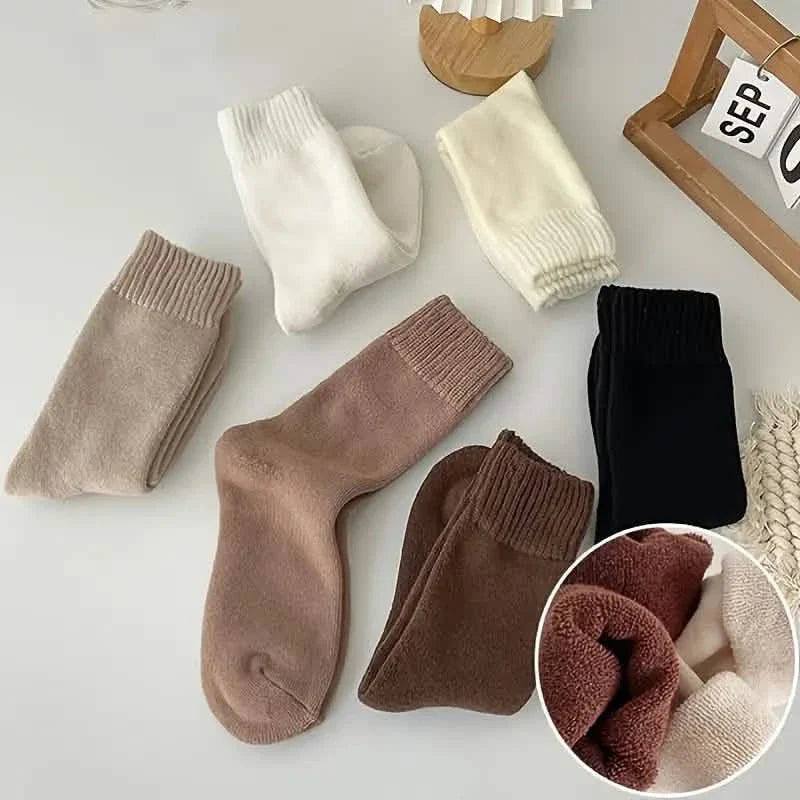 5-Pairs: Thick Thermal Mixed Color Mid Tube Socks DailySale