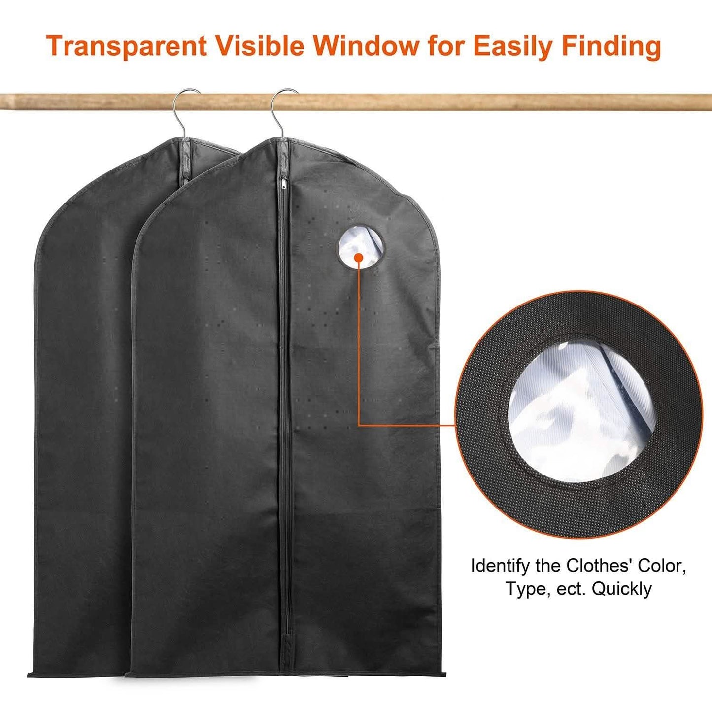5-Piece: 39" Garment Bags Hanging Suit Bags Covers DailySale