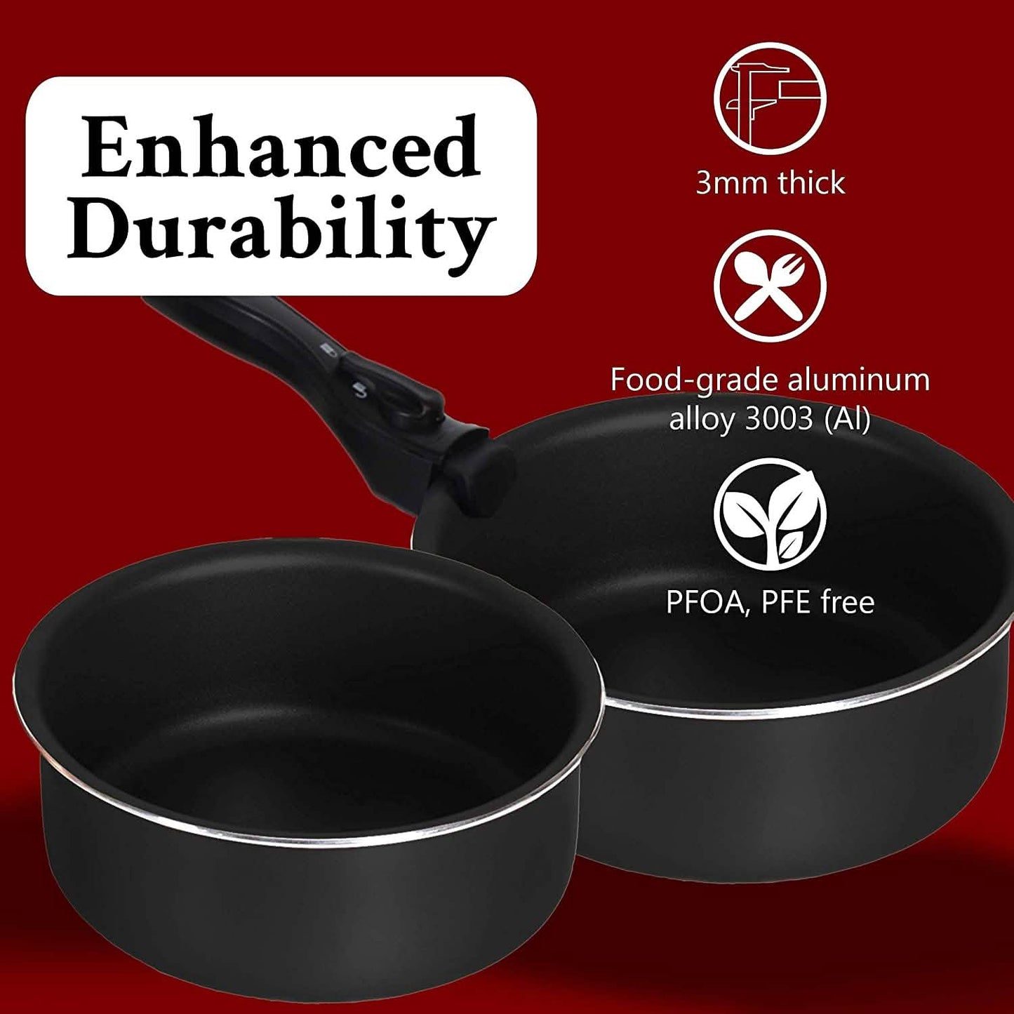 5-Piece: Chef's Star Nonstick Cooking Pot Set DailySale
