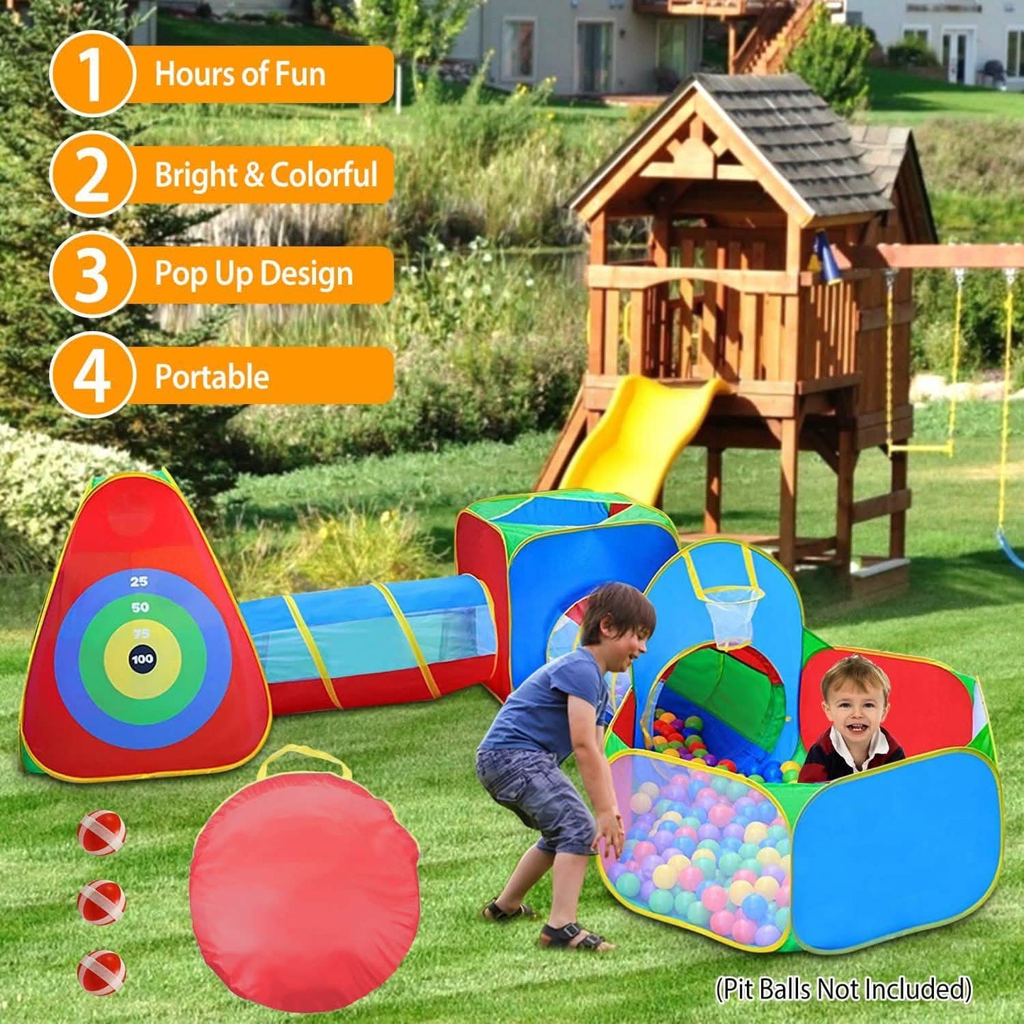 5-Piece: Pop Up Playhouse Kids Ball Pit Tents DailySale