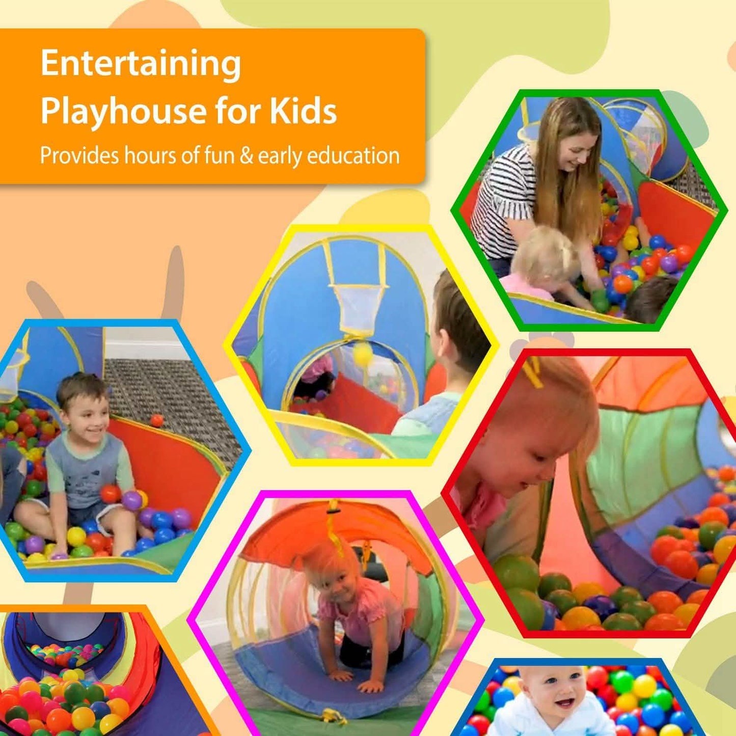 5-Piece: Pop Up Playhouse Kids Ball Pit Tents DailySale