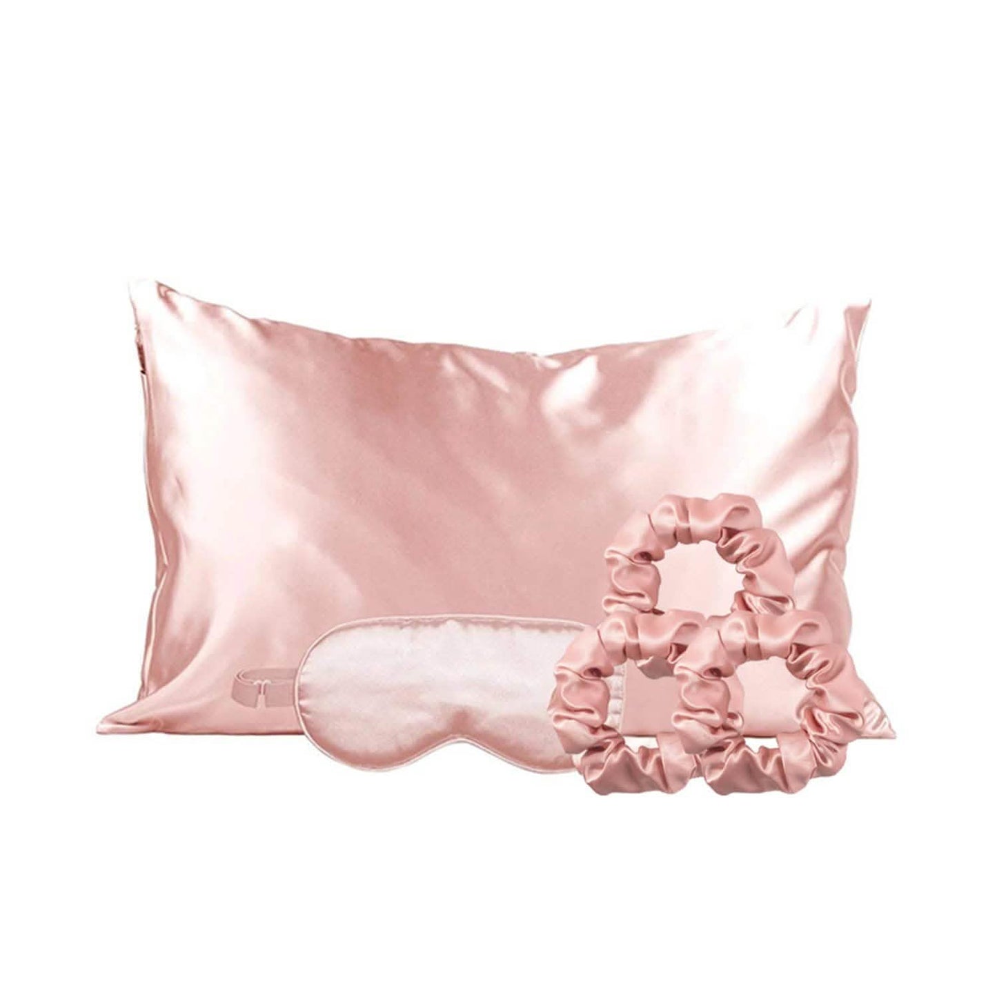 5-Piece: Silky Satin Cozy Comfortable Blush Sleep Set For Peaceful Sleep And Healthy Skin DailySale