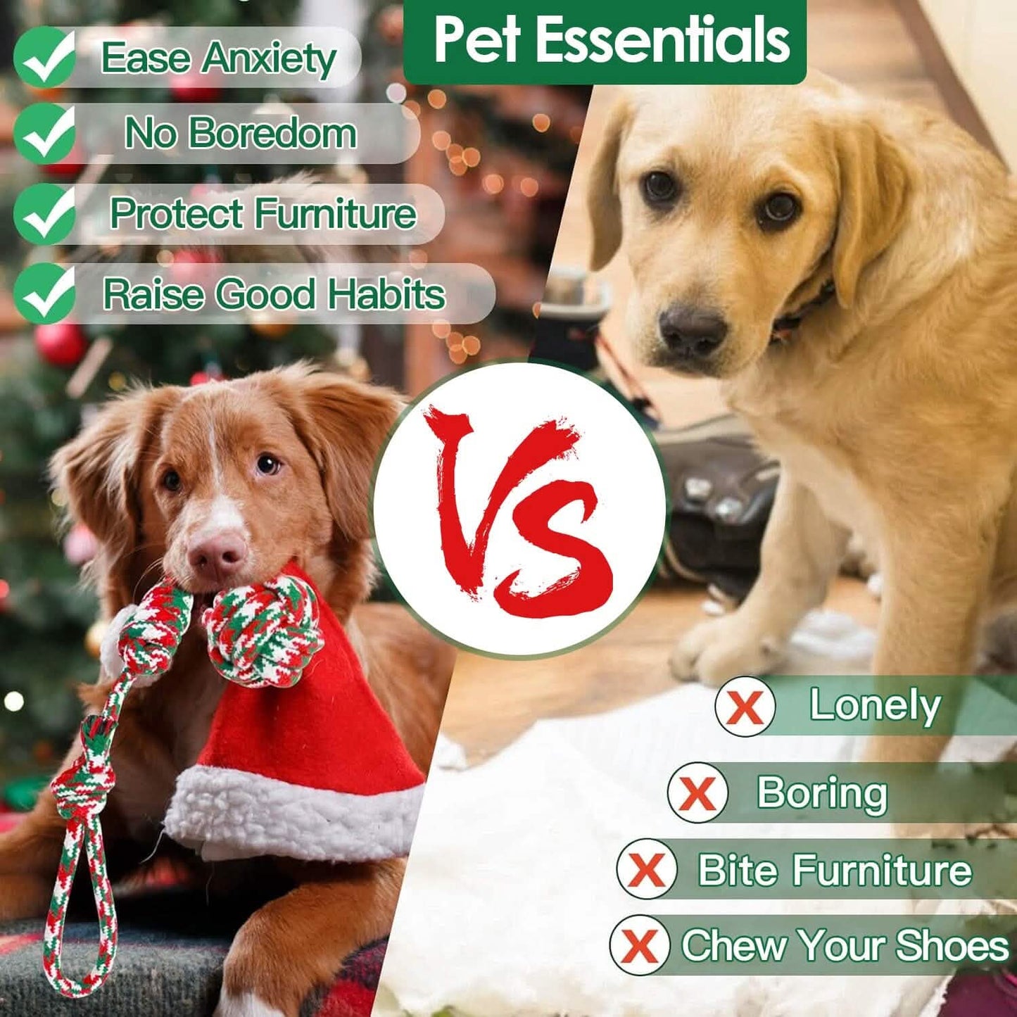 5-Pieces: Christmas Dog Rope Chew Toys DailySale
