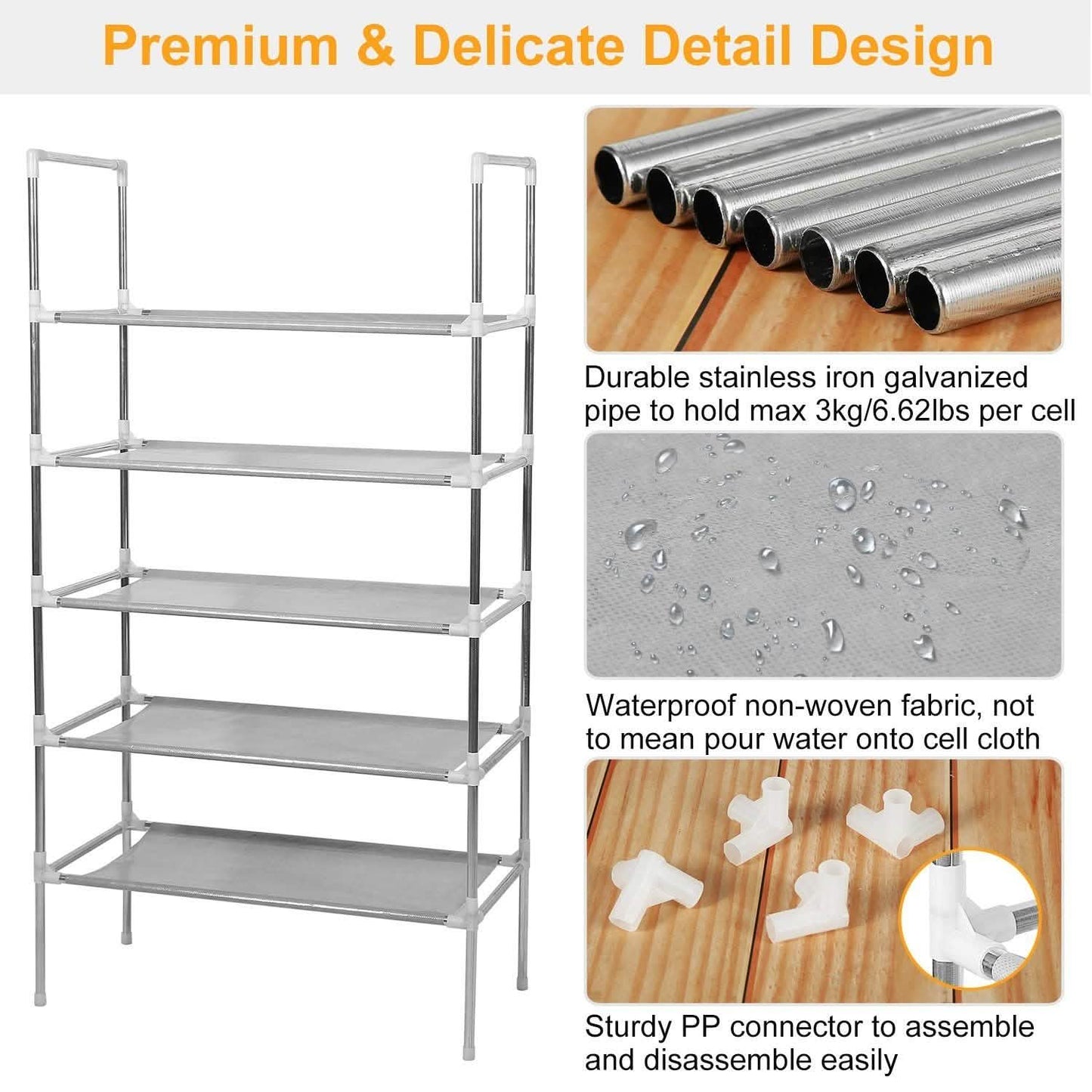 5-Tiers Shoe Rack Shelves 15 Pairs Shoe Oraganizer DailySale