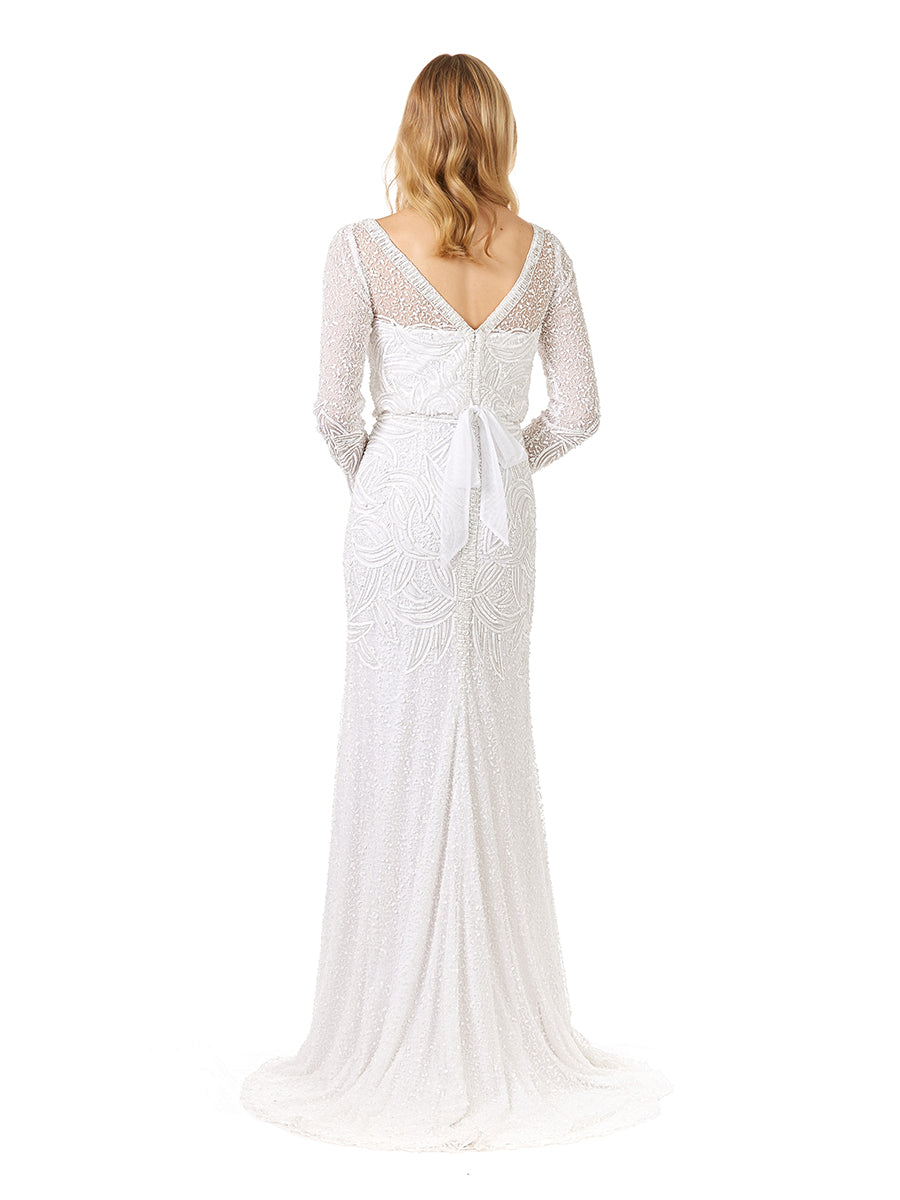 Lara Grant Long Sleeve Beaded Wedding Dress Lara New York