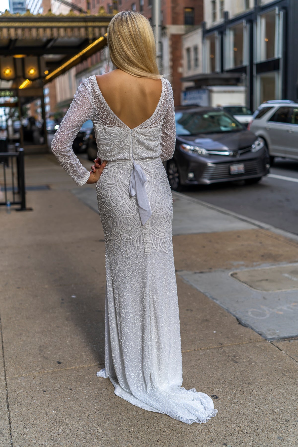 Lara Grant Long Sleeve Beaded Wedding Dress Lara New York