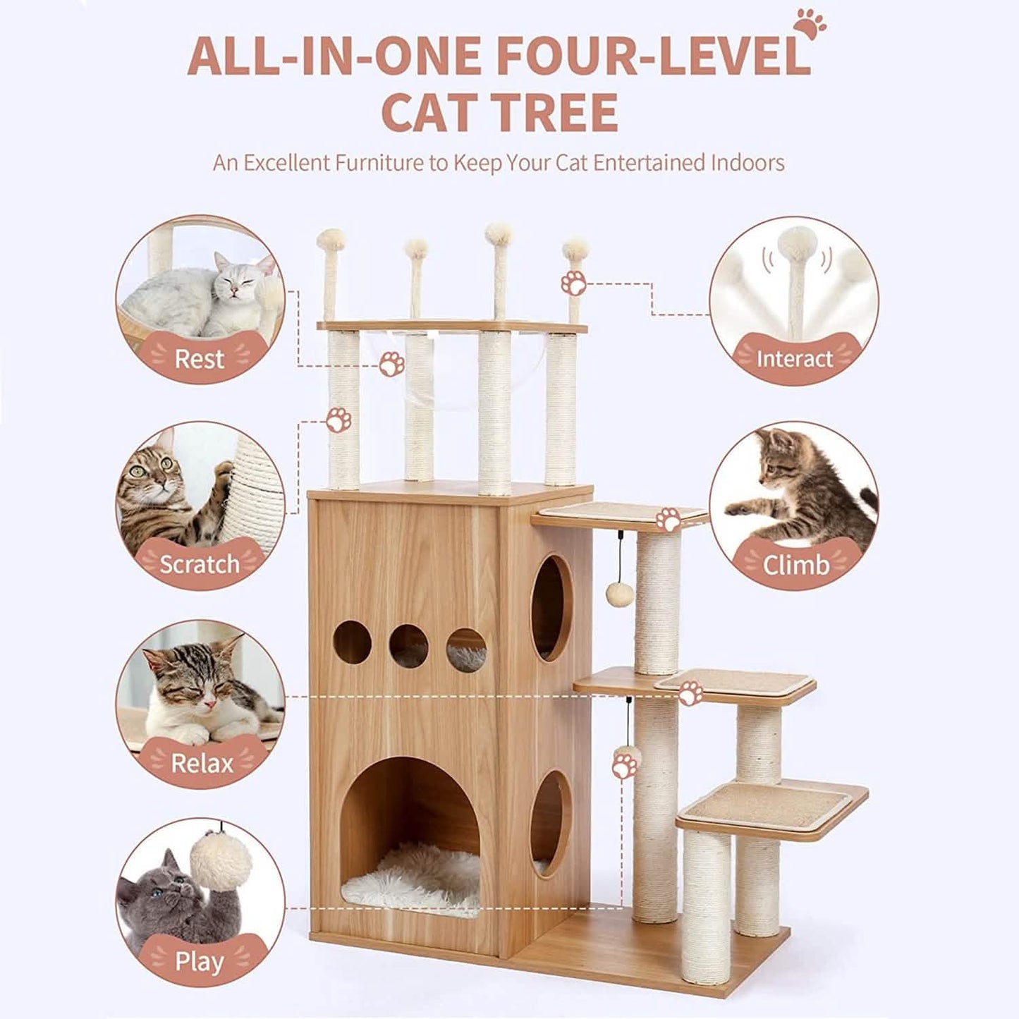 52" Multi-level Cat Tree DailySale