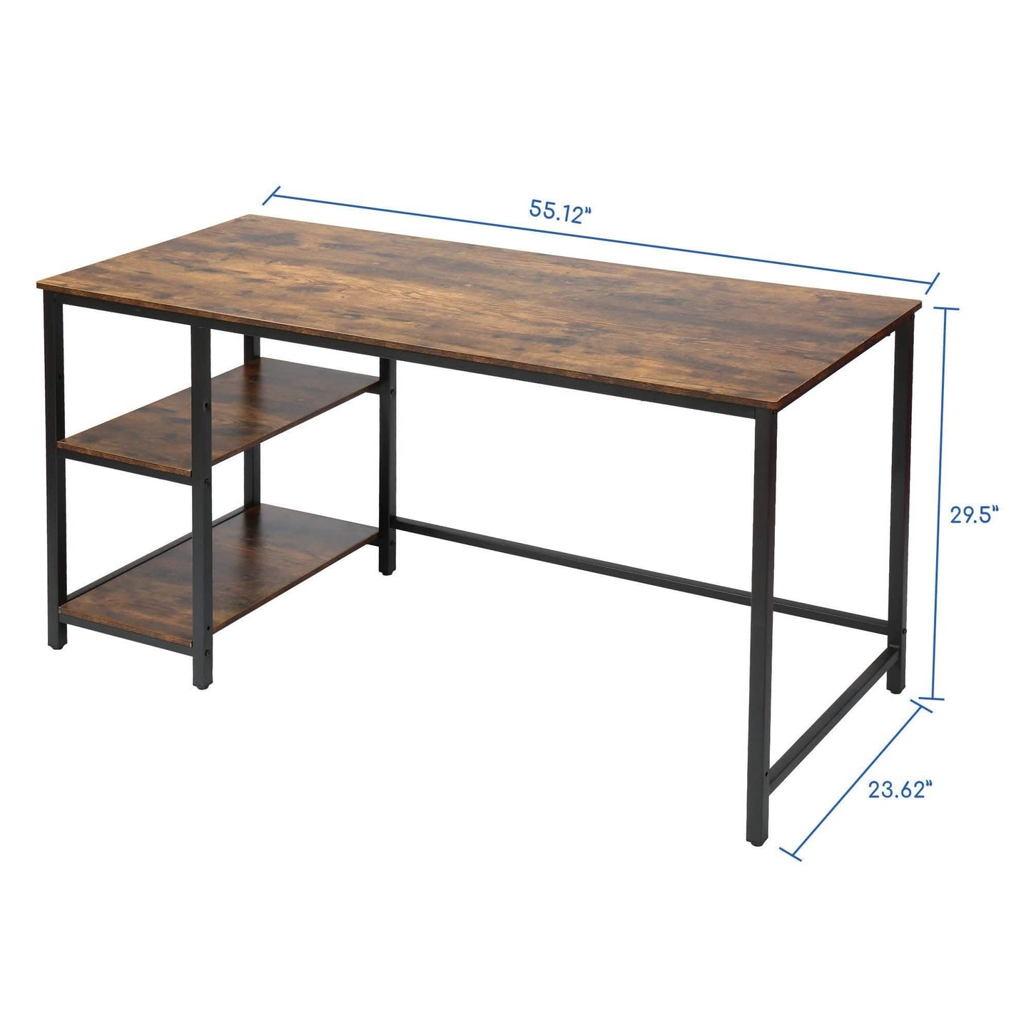 55" Rectangular Desk with Storage Shelves DailySale