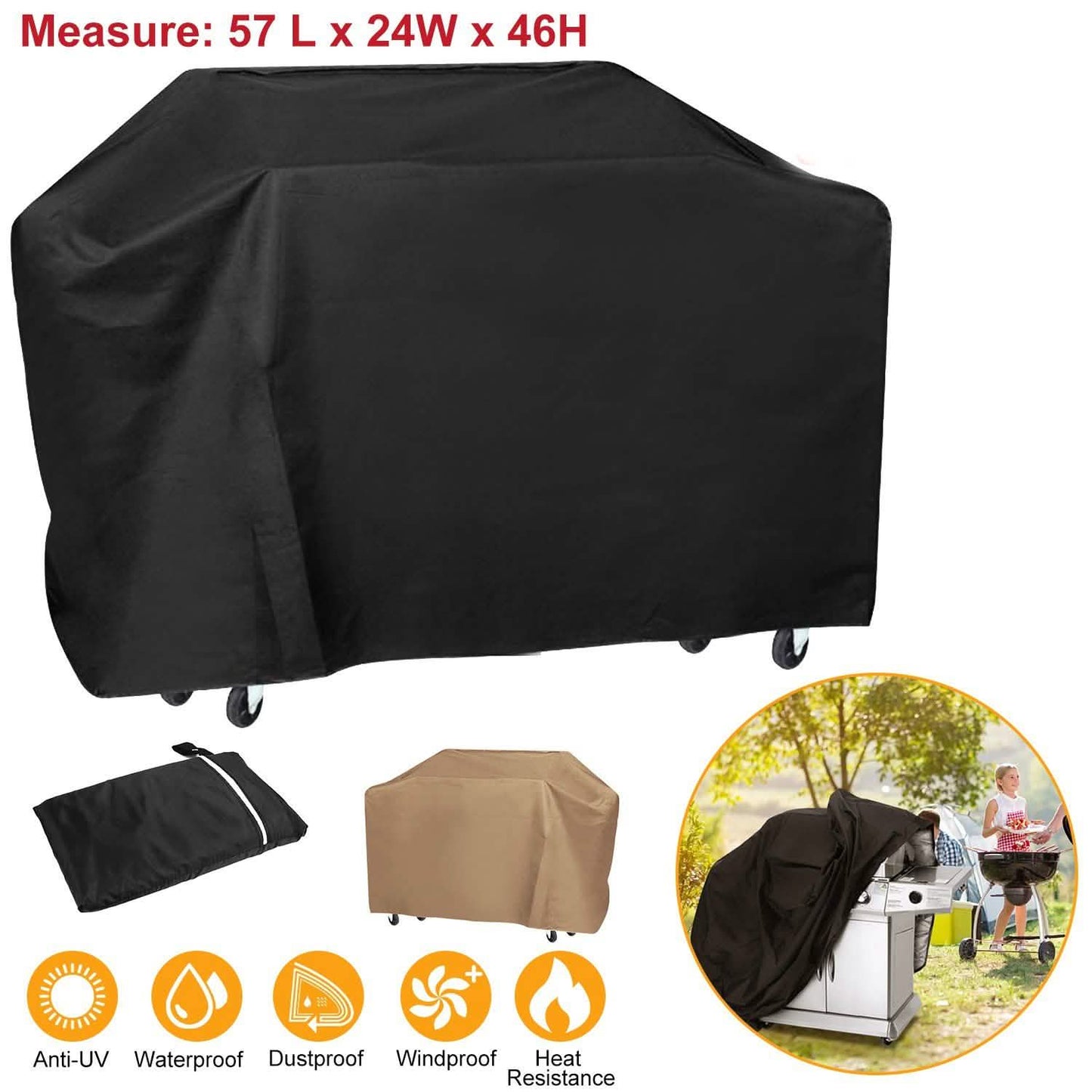 57-Inch Weather Resistant Barbecue Grill Cover DailySale