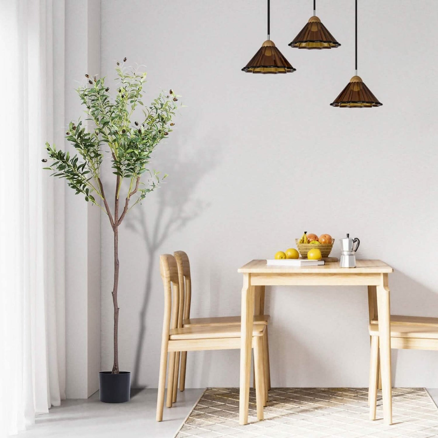 5.9ft Artificial Olive Tree with Lush Olive Branches and Fruits with Black Planter Pot DailySale